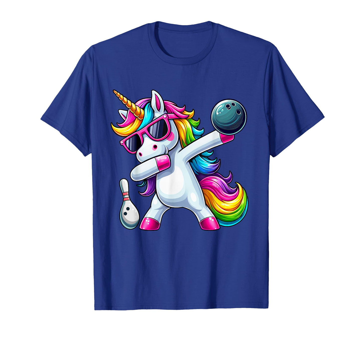 Birthday Girls Funny Dabbing Bowling Unicorn Dab Girls T-Shirt