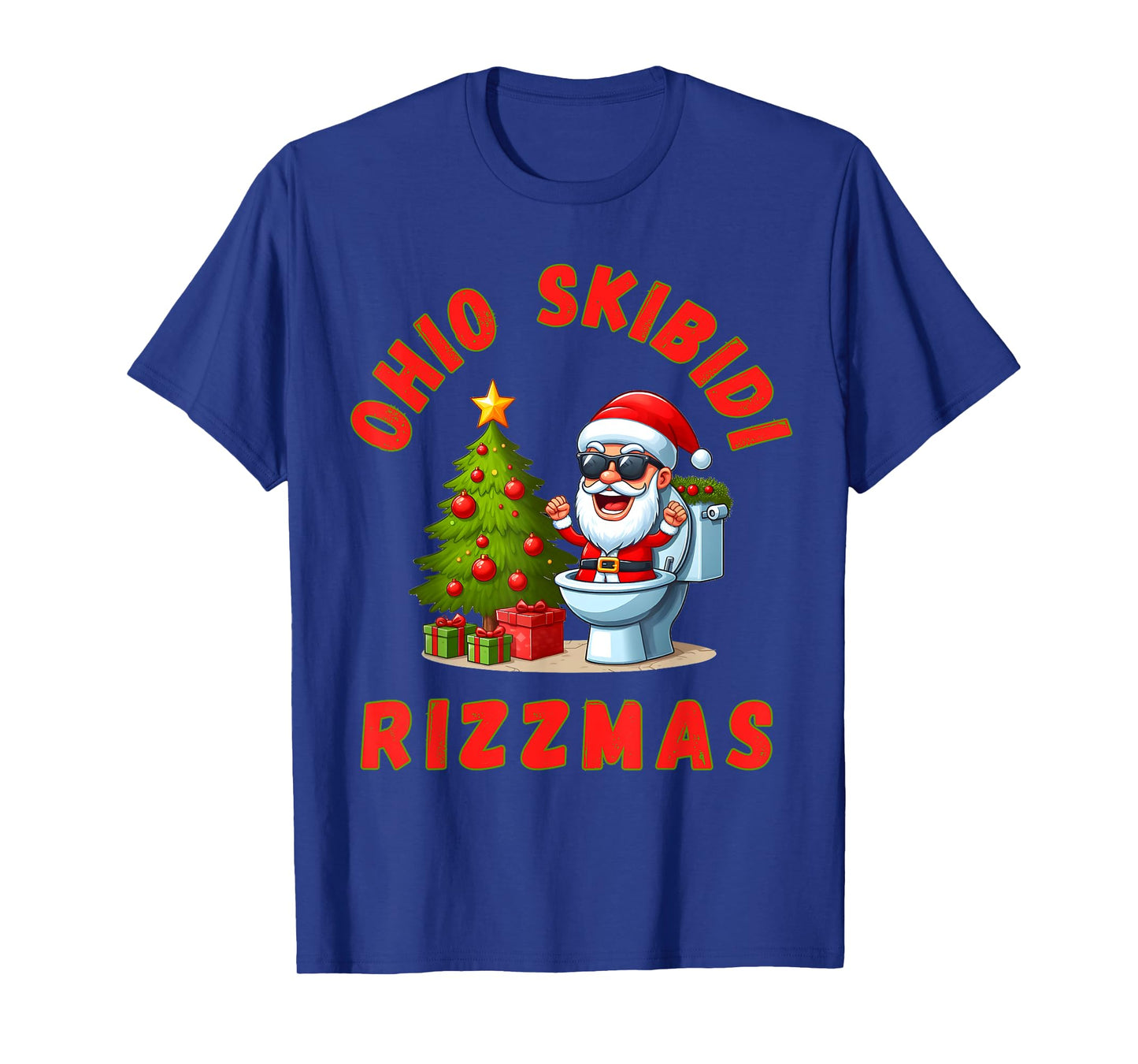 Ohio Skibidi Rizzmas Funny Christmas Rizz Gyatt Rizz Santa T-Shirt