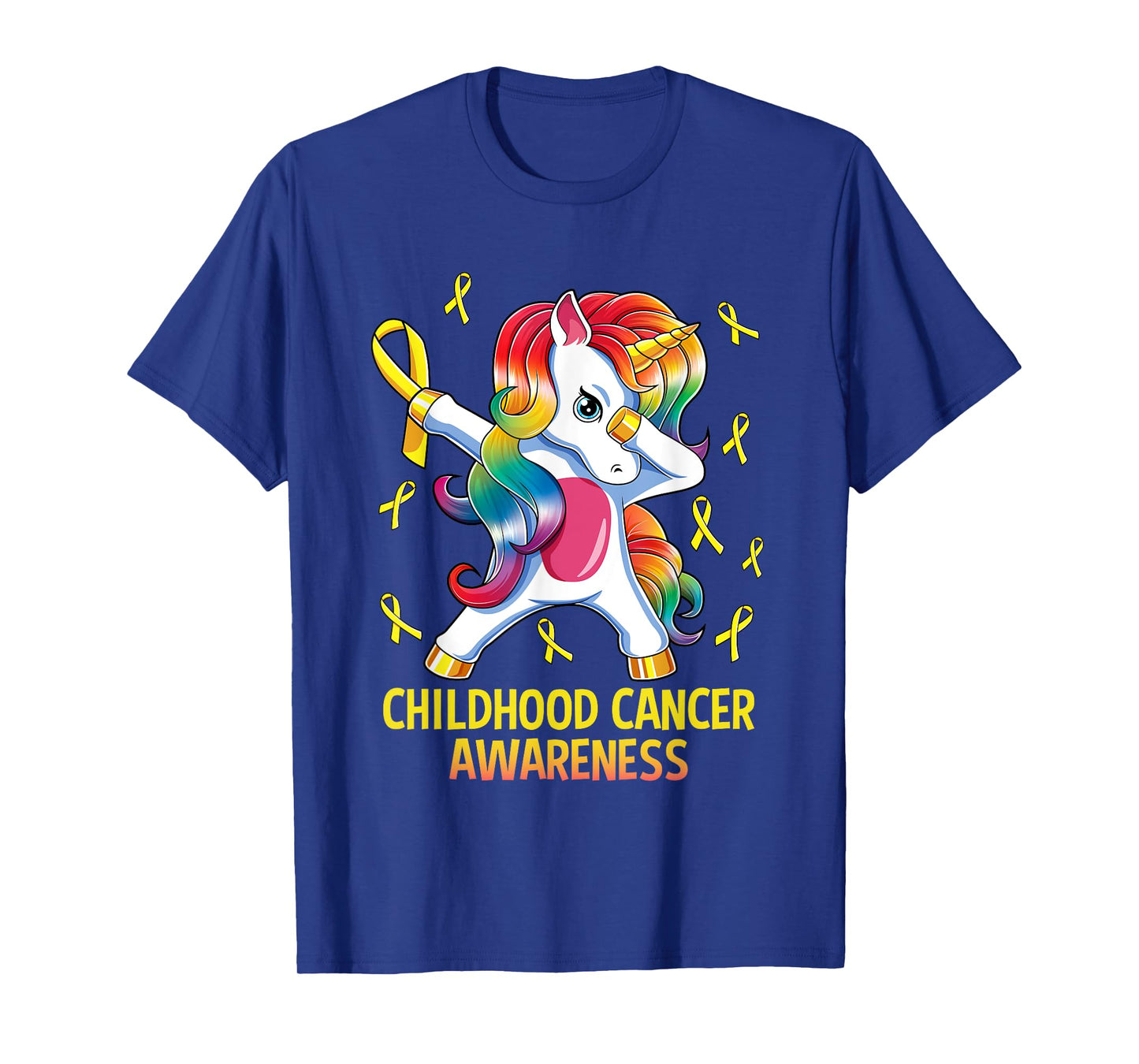 Dabbing Unicorn Childhood Cancer Awareness T-Shirt