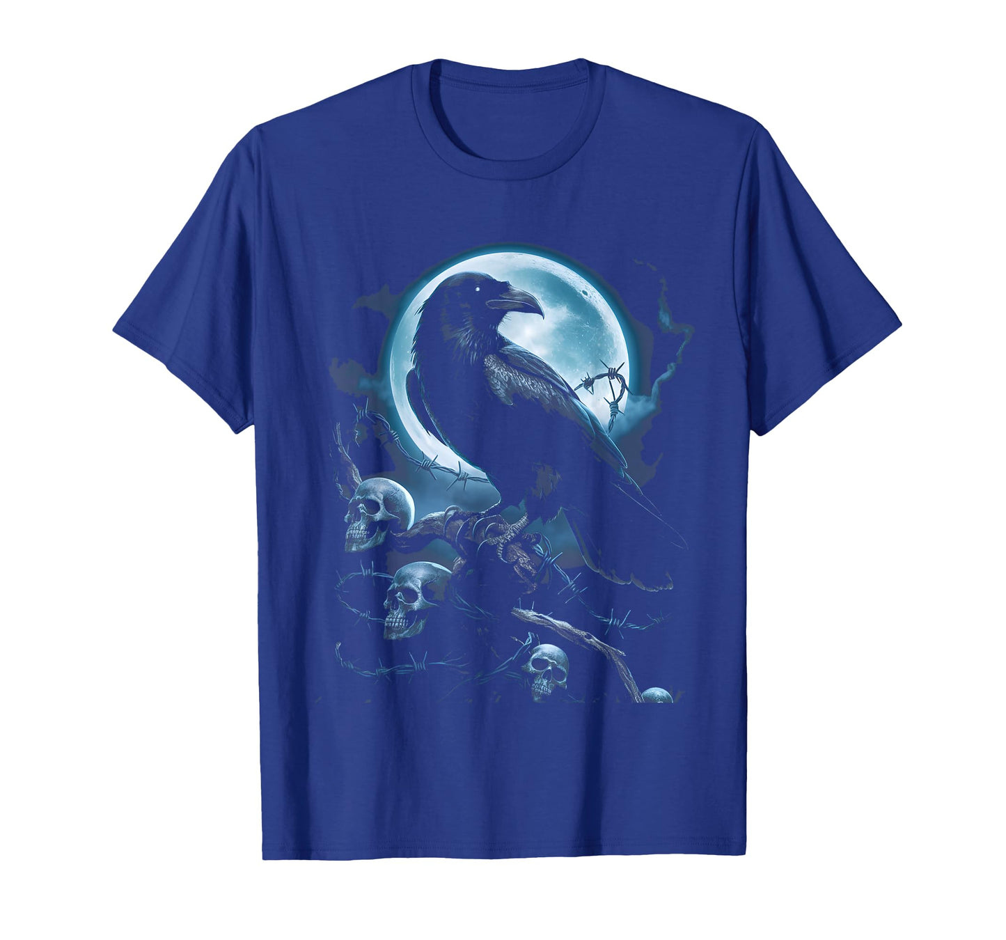 Black Crow Raven Bird Gothic Y2K Style Skull T-Shirt