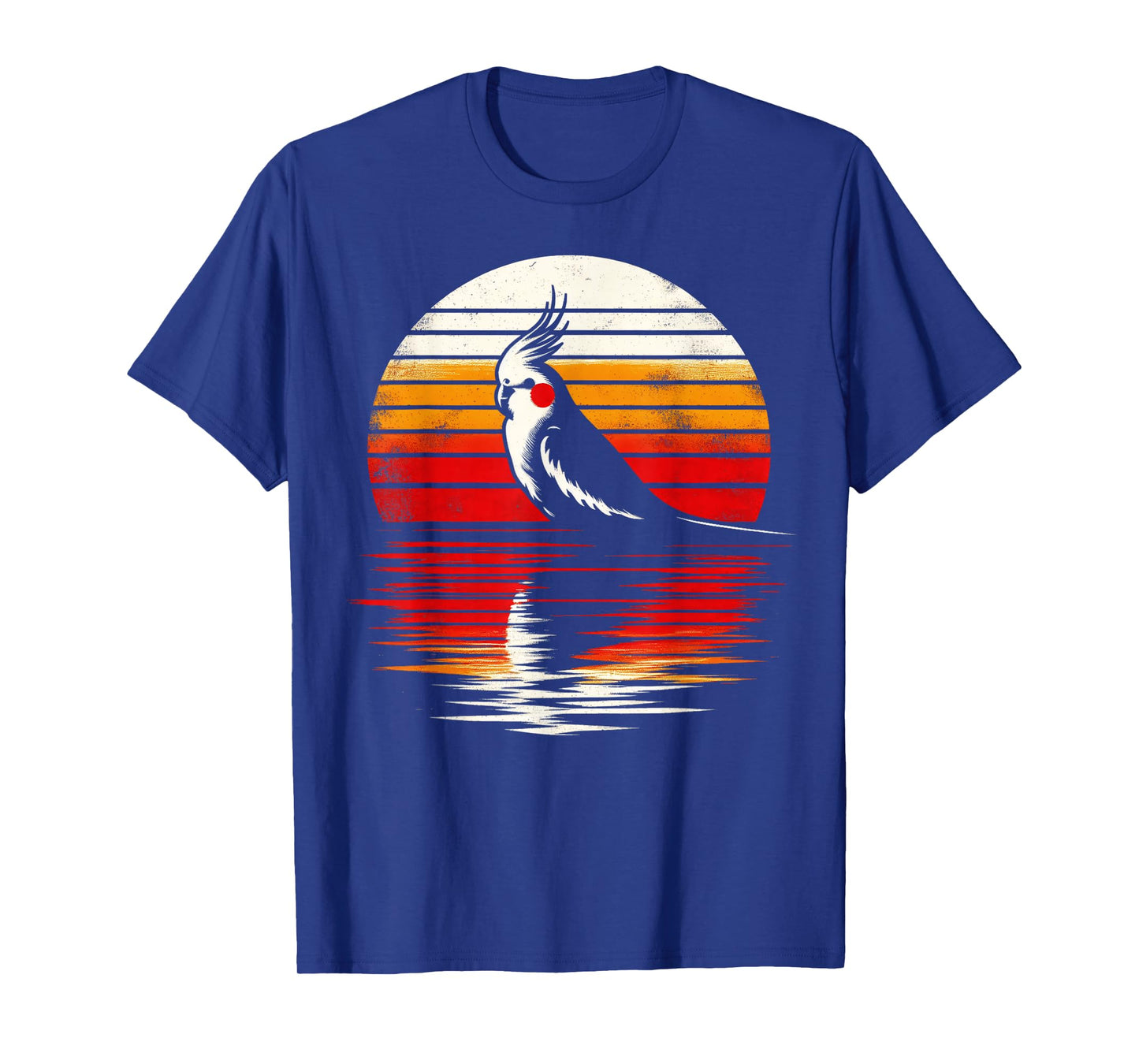 Cockatiel Bird Sunset Retro Style Safari Vintage 70s T-Shirt
