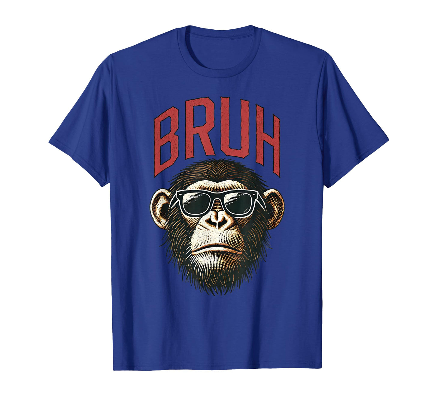 Vintage Style Bruh Chimpanzee Funny Boys Kids Teen Sayings T-Shirt