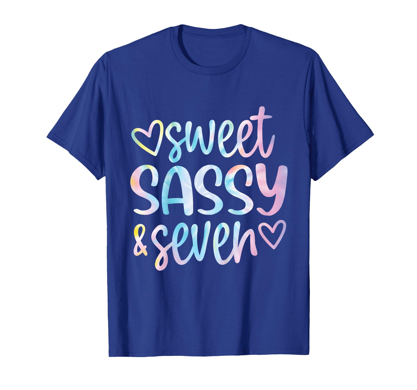 Tie Dye Sweet Sassy and Seven 7th Birthday Girls 7 Years Old T-Shirt