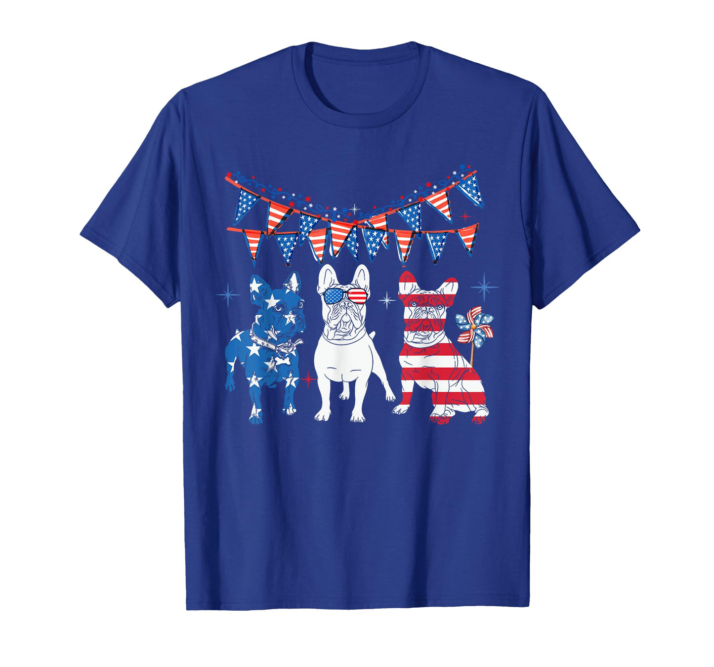 French bulldog 4th of july American Flag women Independence T-Shirt
