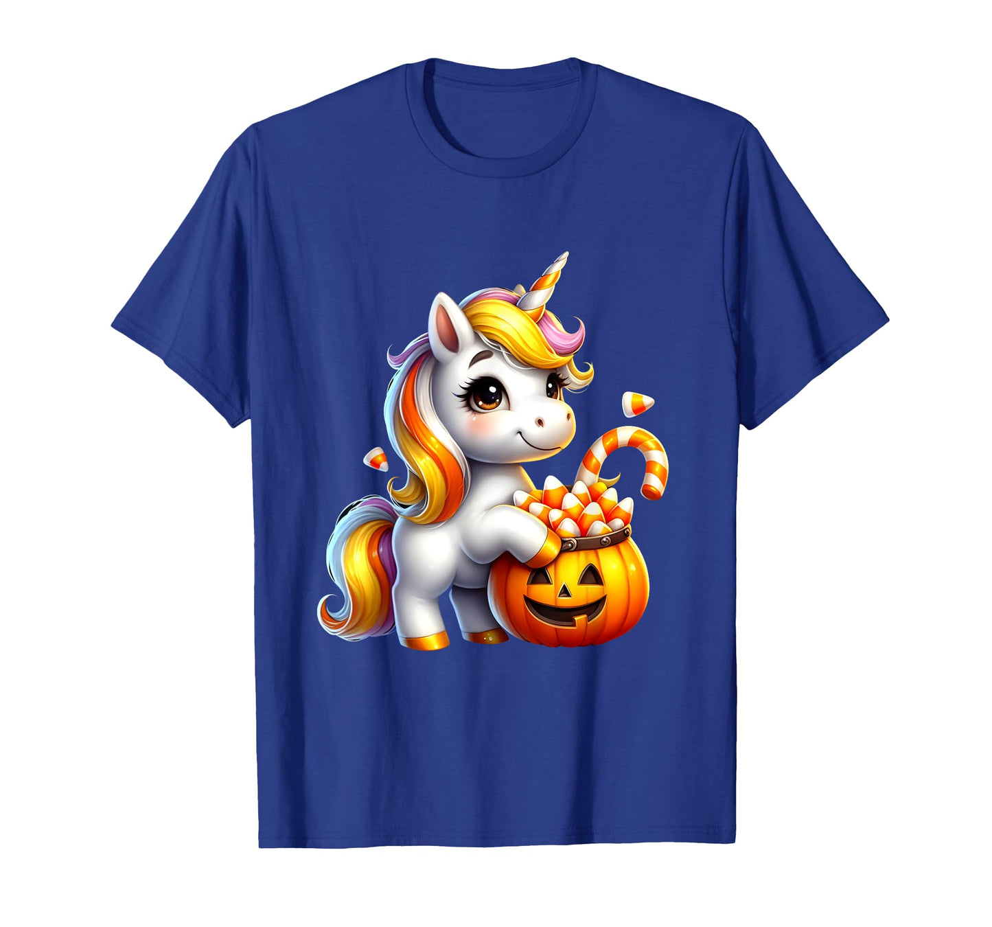 Unicorn Candy Corn Cute Halloween Unicorn Gift Kids Girls T-Shirt
