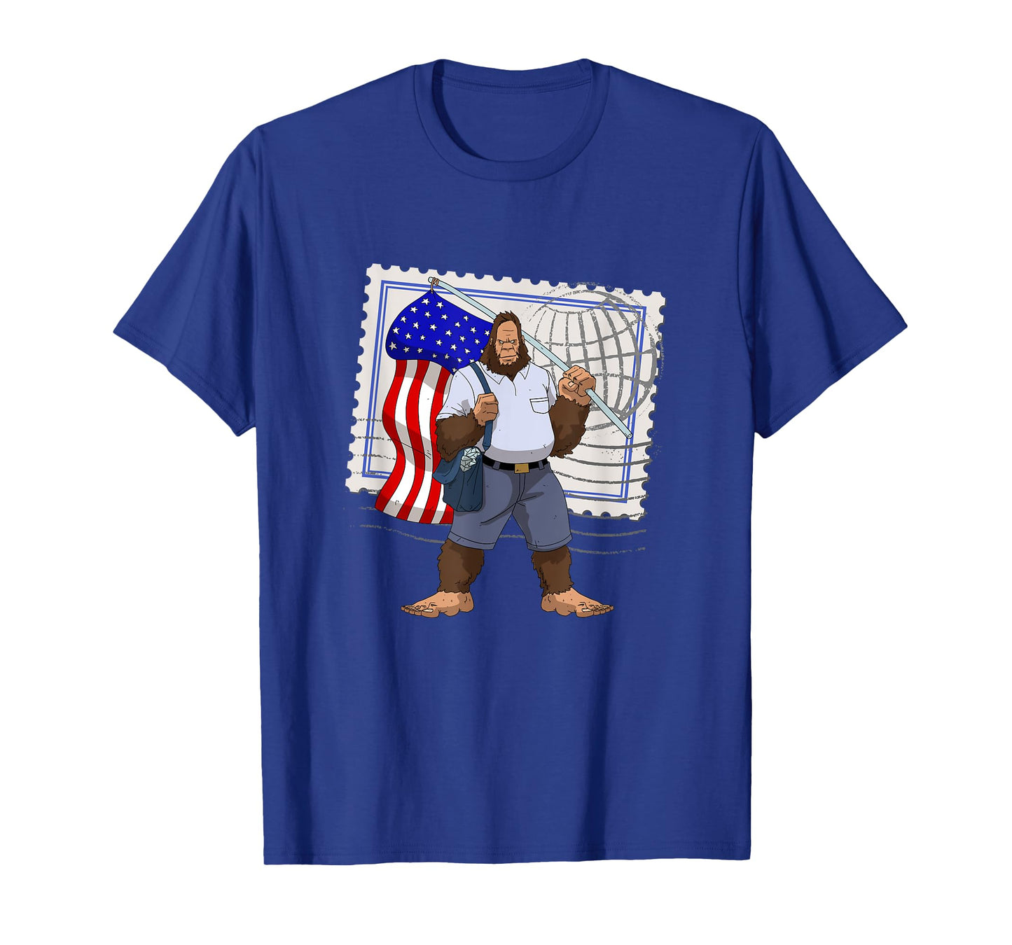 Bigfoot American Flag Protect US Postal Service T-Shirt