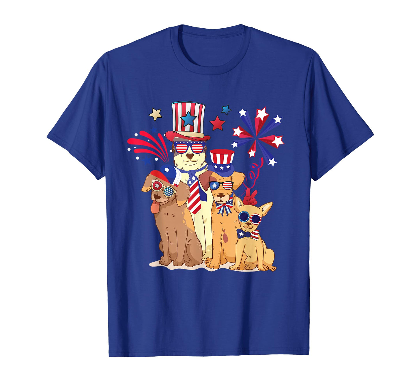 Patriotic Dog 4th Of July Funny Dogs Lovers for Pet Owners T-Shirt