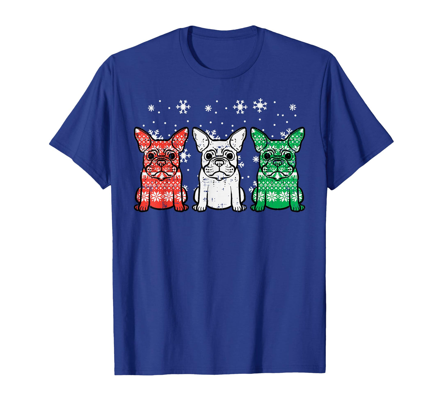 Christmas French Bulldogs Xmas Frenchie Dog Men Women Kids T-Shirt