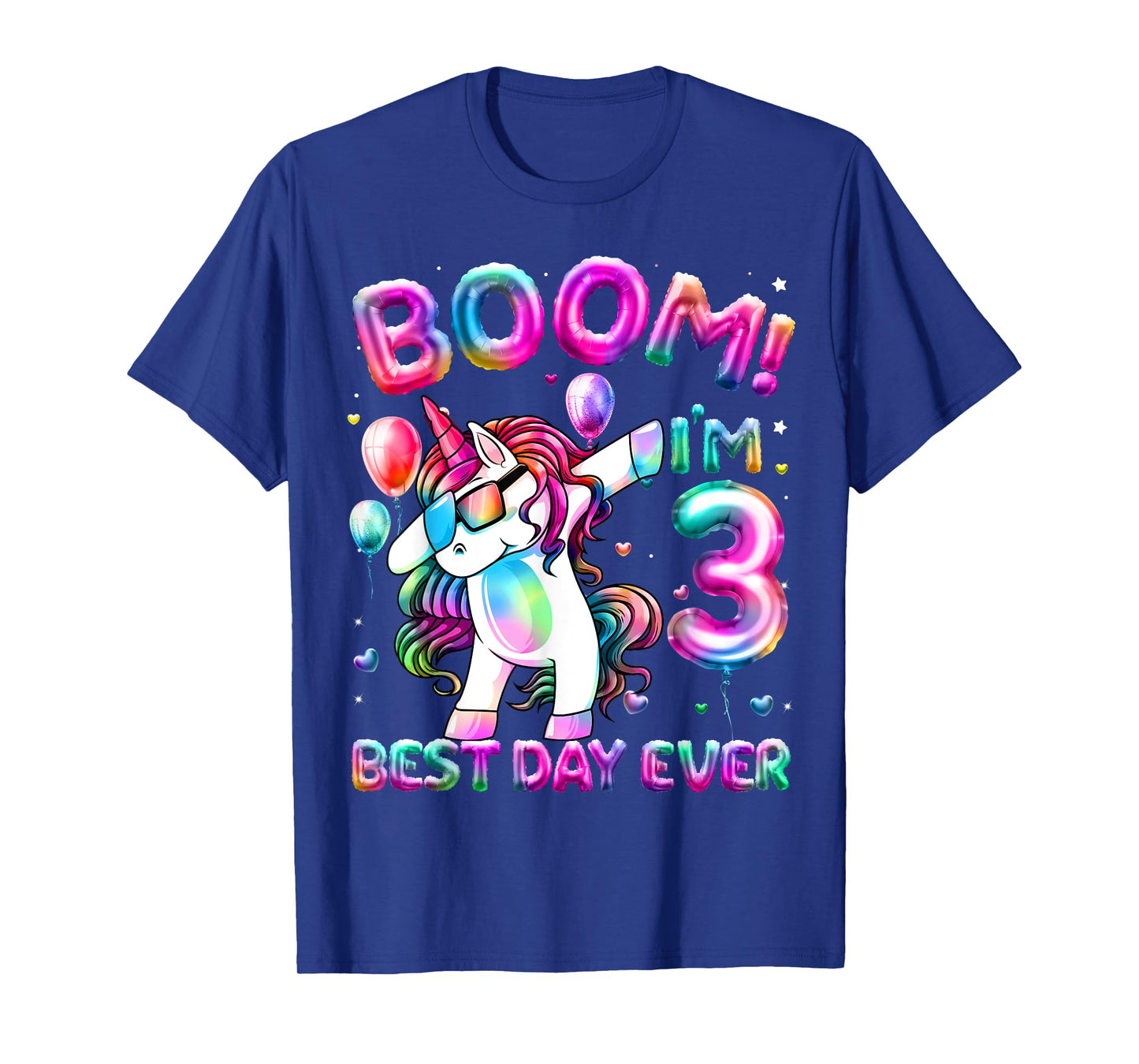 3 Years Old Dabbing Unicorn Gifts 3rd Birthday Girl Party T-Shirt