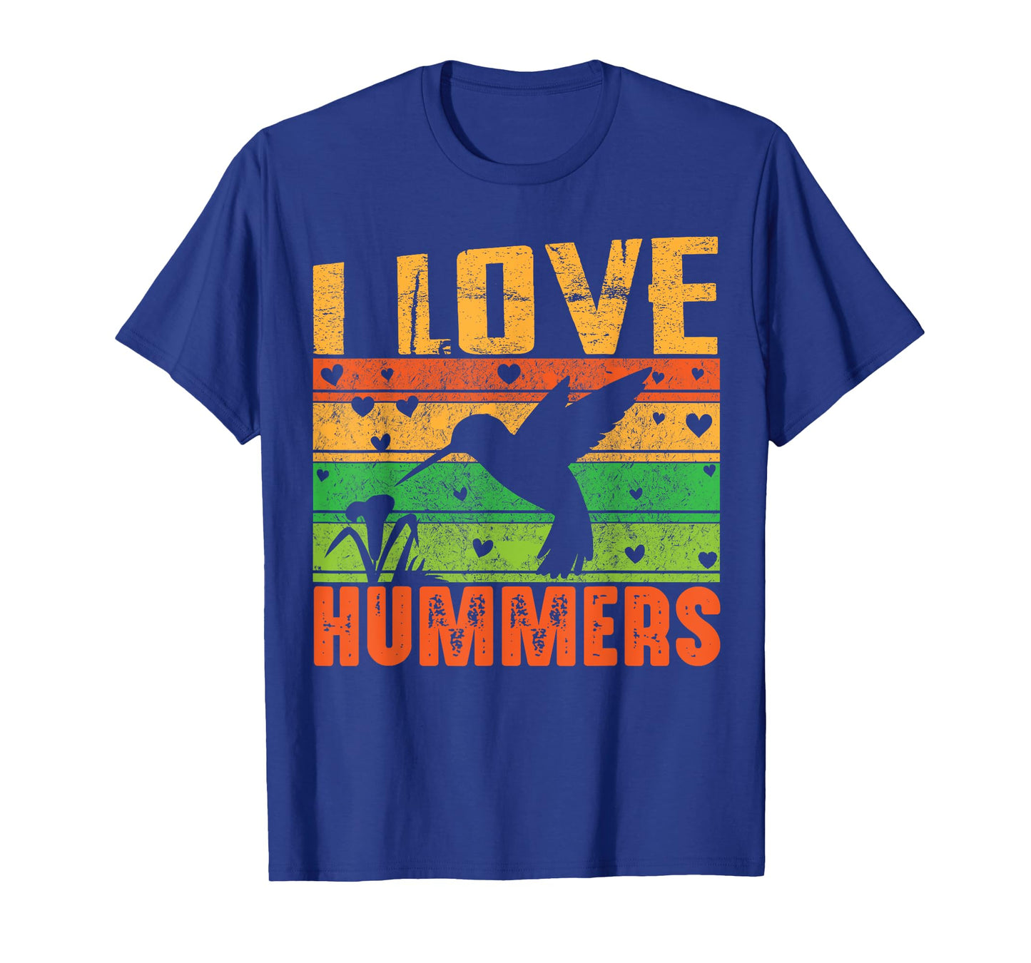 I Love Hummers Colibri Hummingbird Wildlife Retro Sunset T-Shirt