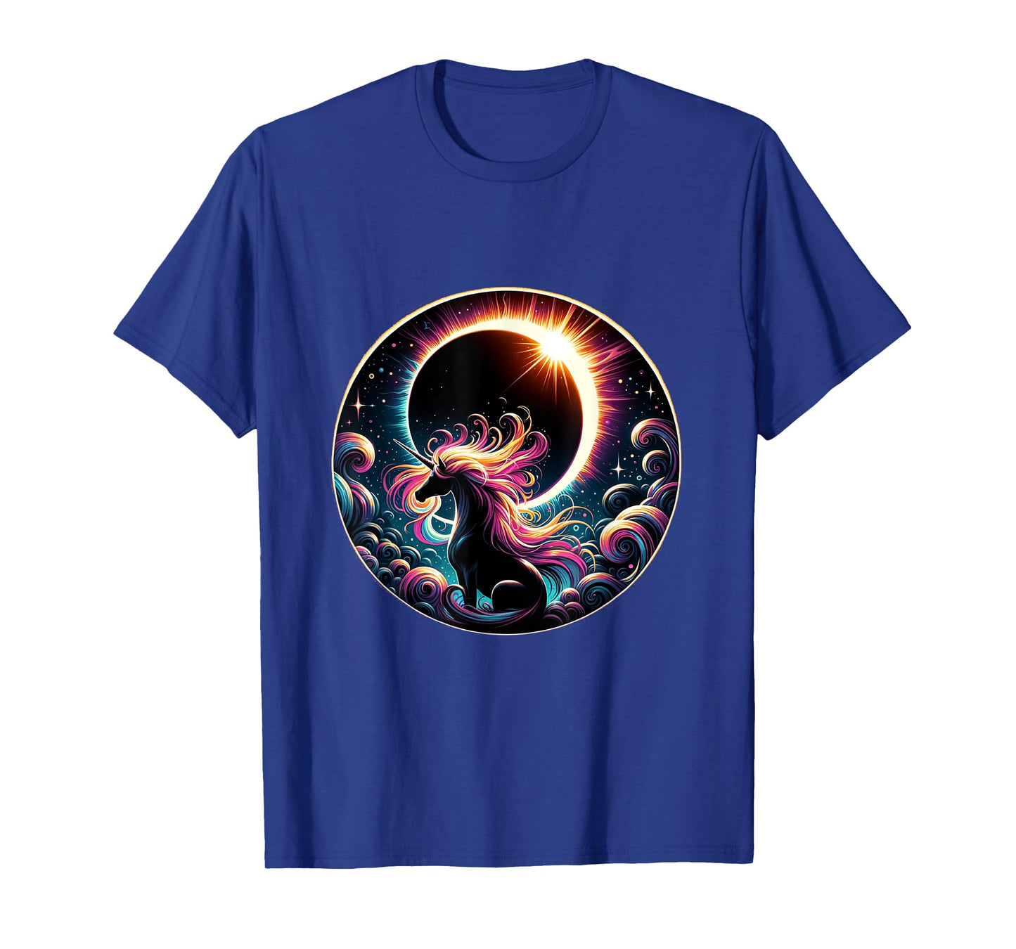 Total Solar Eclipse Apirl 08 2024 With Unicorn Graphic T-Shirt