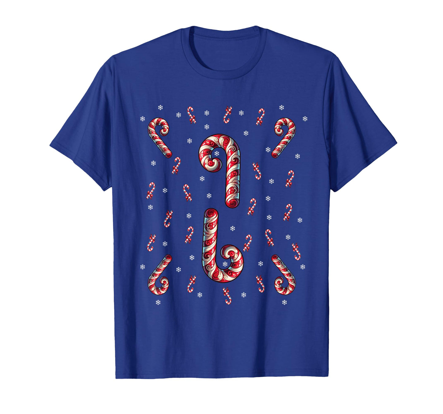 Red And White Candy Cane Santa Christmas Xmas Lights T-Shirt