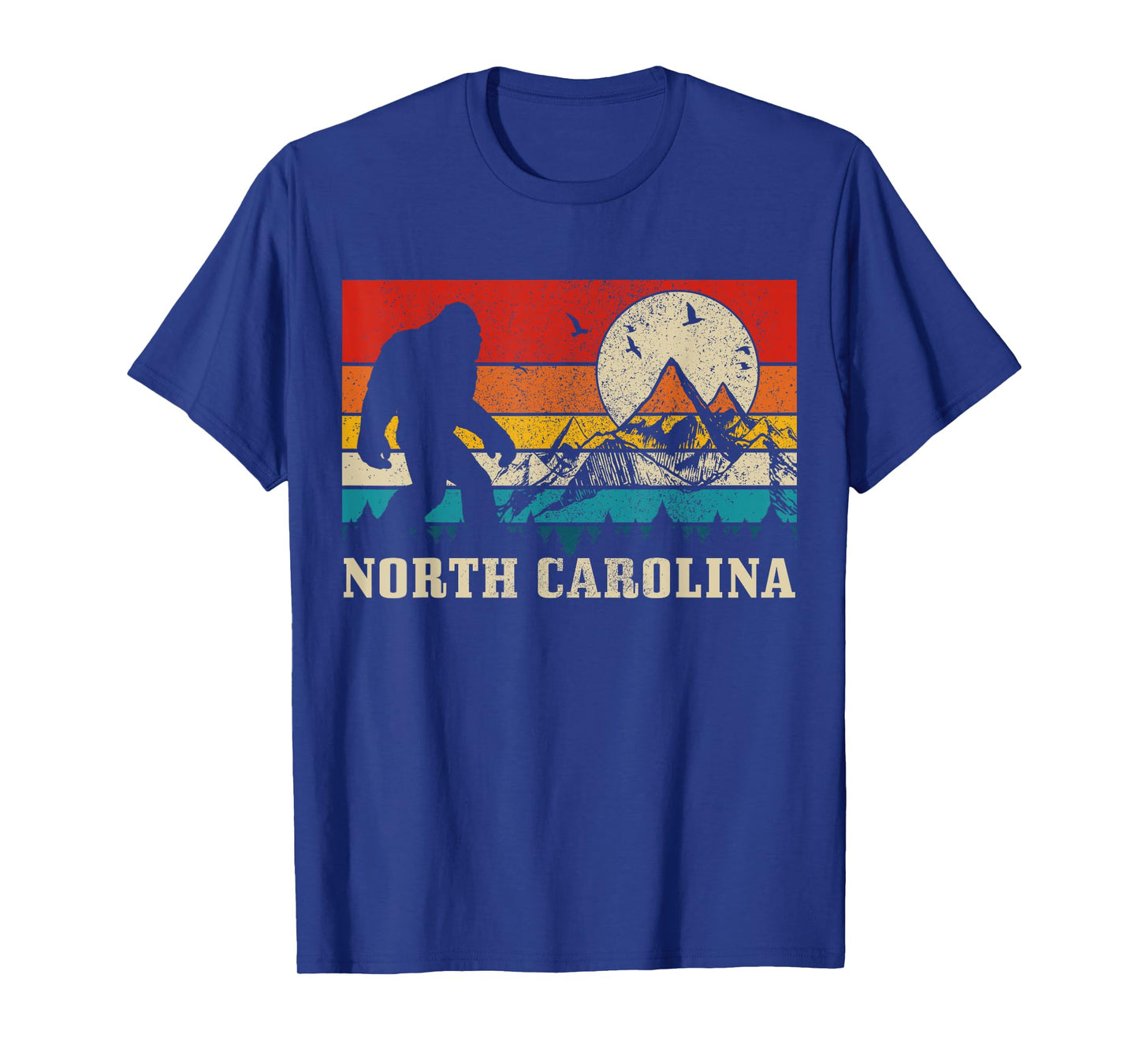 North Carolina Bigfoot Vintage Mountains Hiking Camping T-Shirt