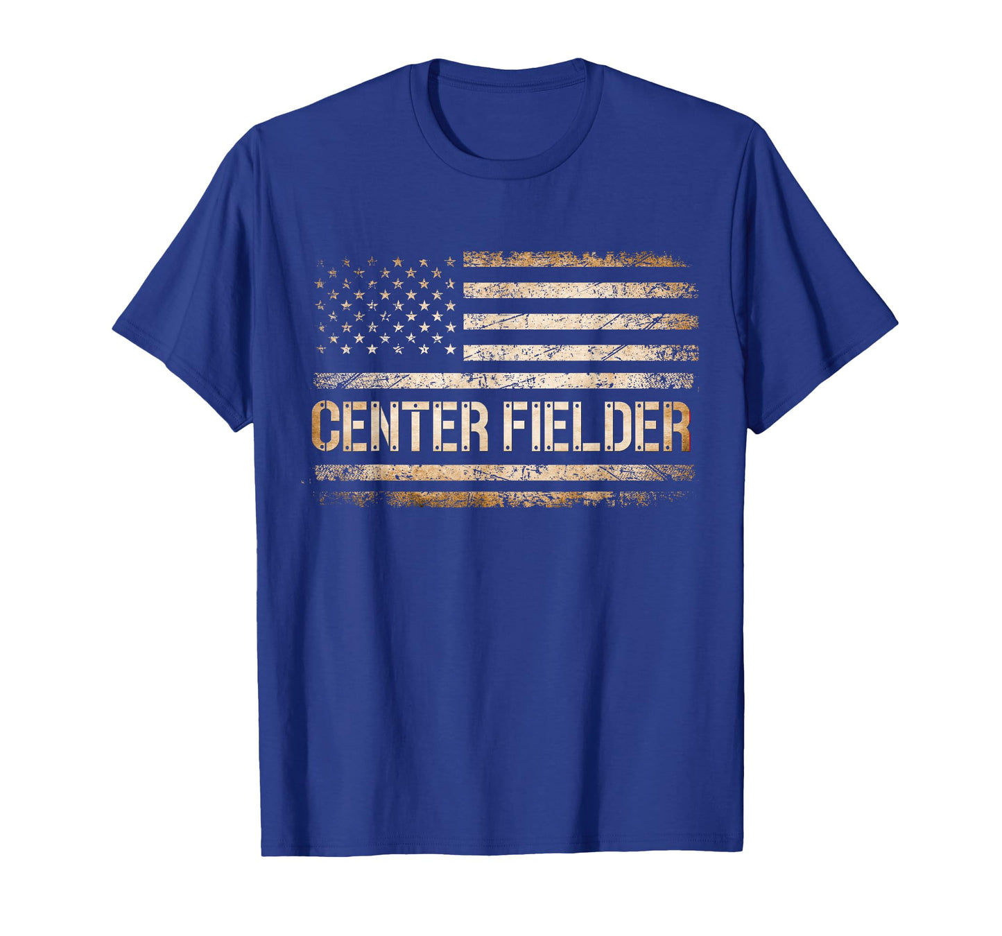 Baseball Center Fielder Retro USA FLAG High School Baseball T-Shirt