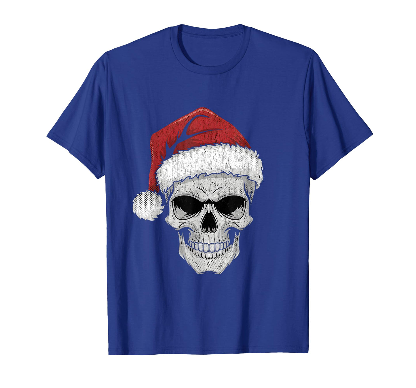 Santa Hat Skull Heavy Metal Goth Sarcastic Rock Christmas T-Shirt