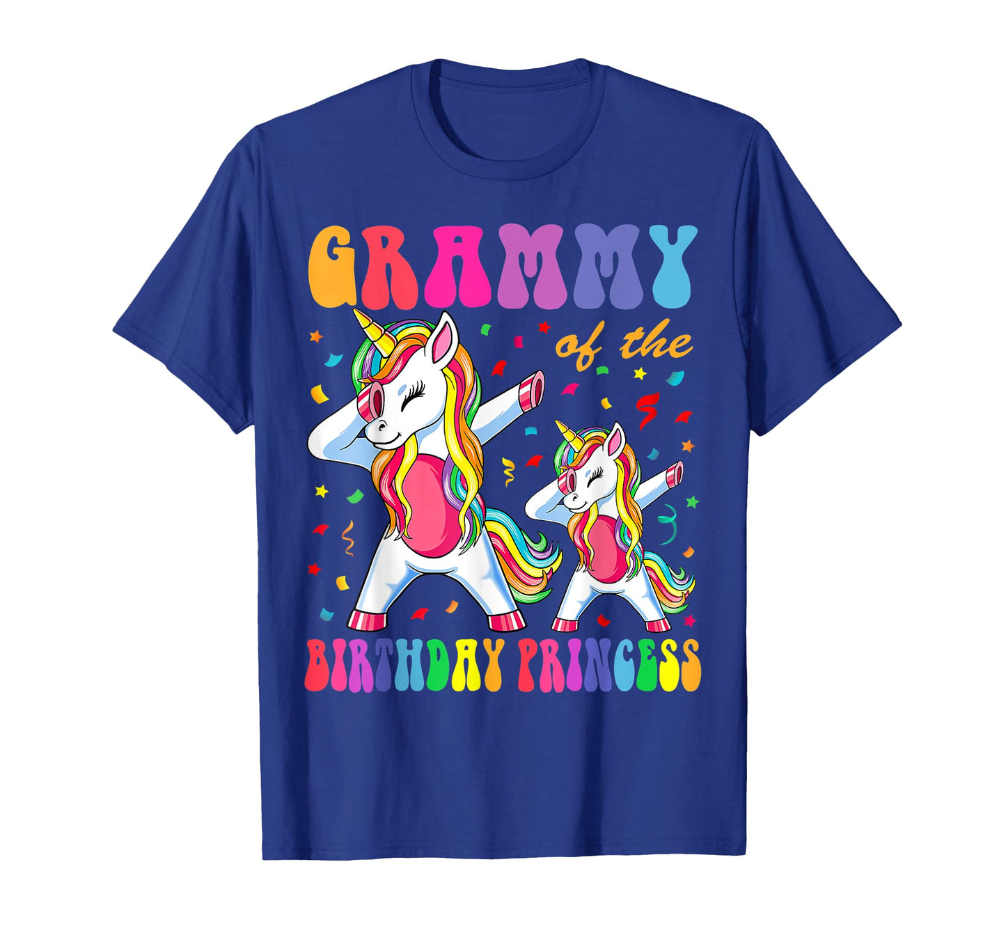 Grammy of the Birthday Princess Girl Dabbing Unicorn Family T-Shirt