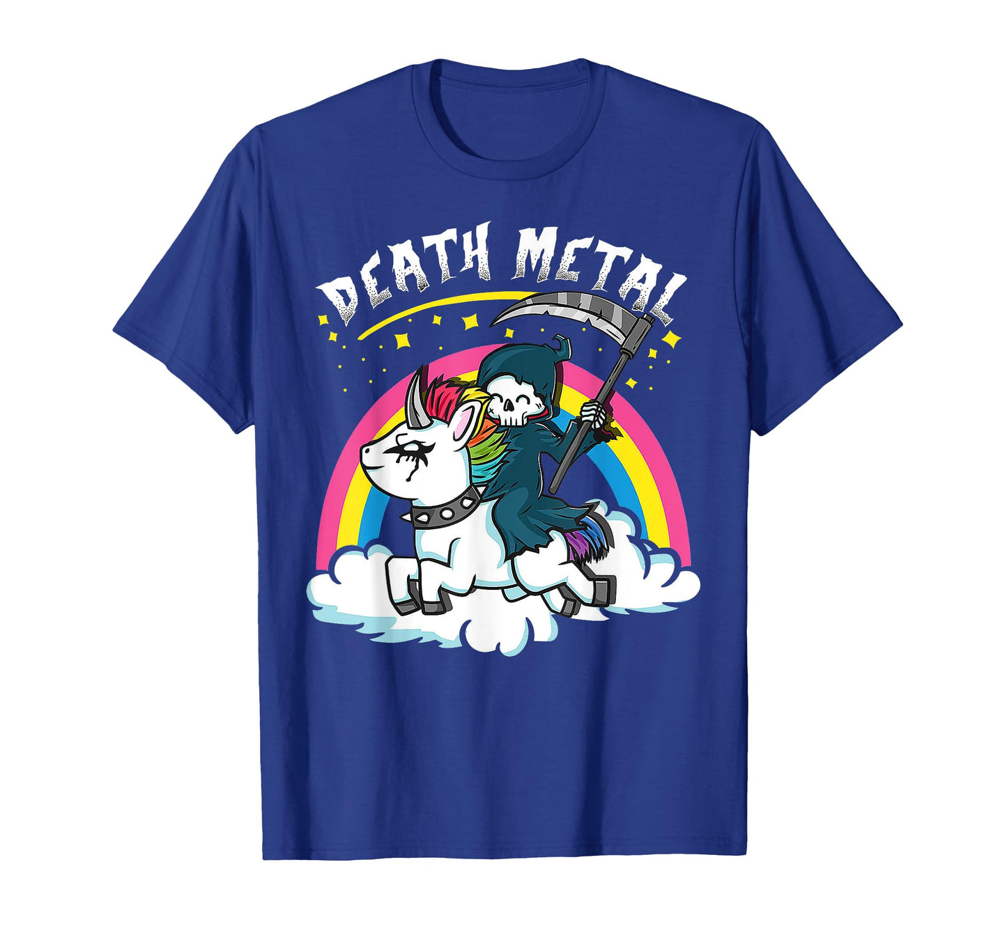 Funny Rainbow Skeleton Unicorn Death Metal Music Festival T-Shirt