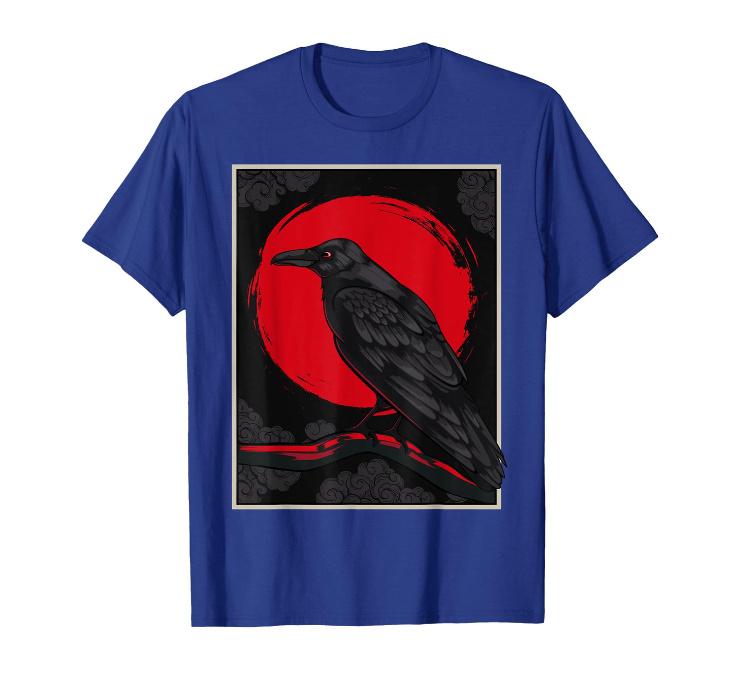 Black Raven Moon Nordic Red Crow Lover Design Japanese T-Shirt