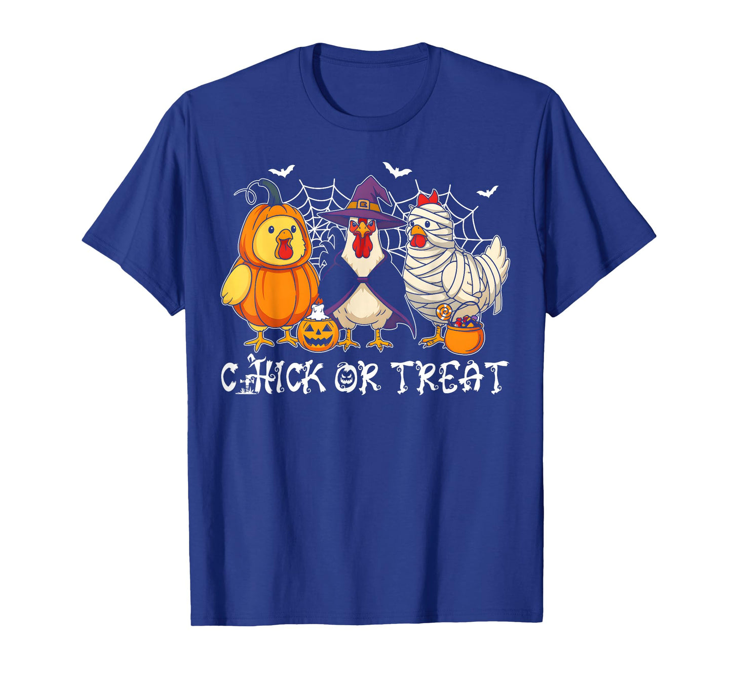 Chick Or Treat Funny Halloween Pumpkin Ghost Spooky Chicken T-Shirt