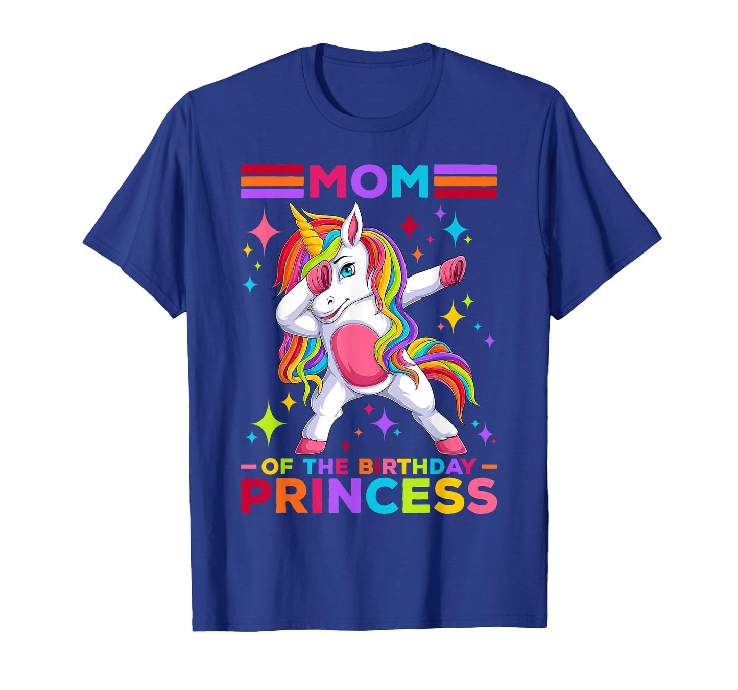 Mom Of The Birthday Princess Dabbing Unicorn Girls Birthday T-Shirt