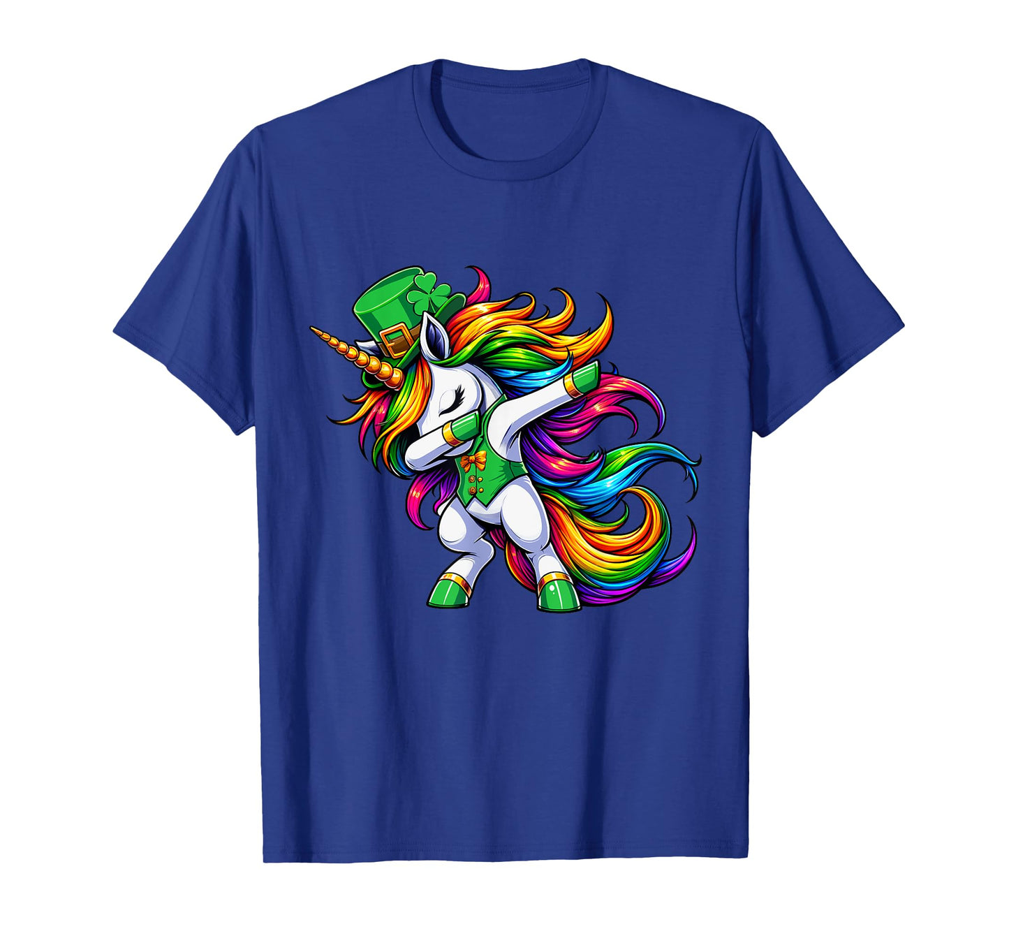 St Patricks Day Girls Women Boys Dabbing Unicorn Leprechaun T-Shirt