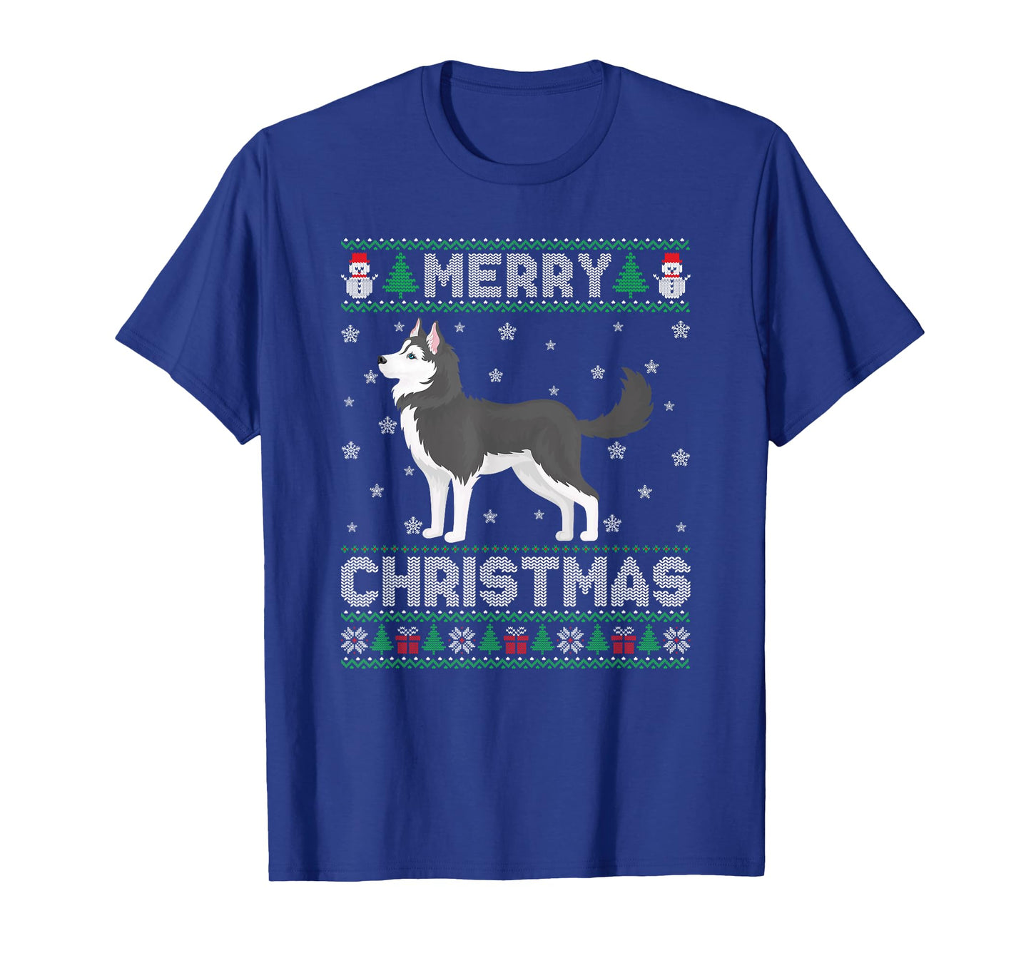 Siberian Husky Dog Men Women Kids Ugly Christmas Sweater T-Shirt