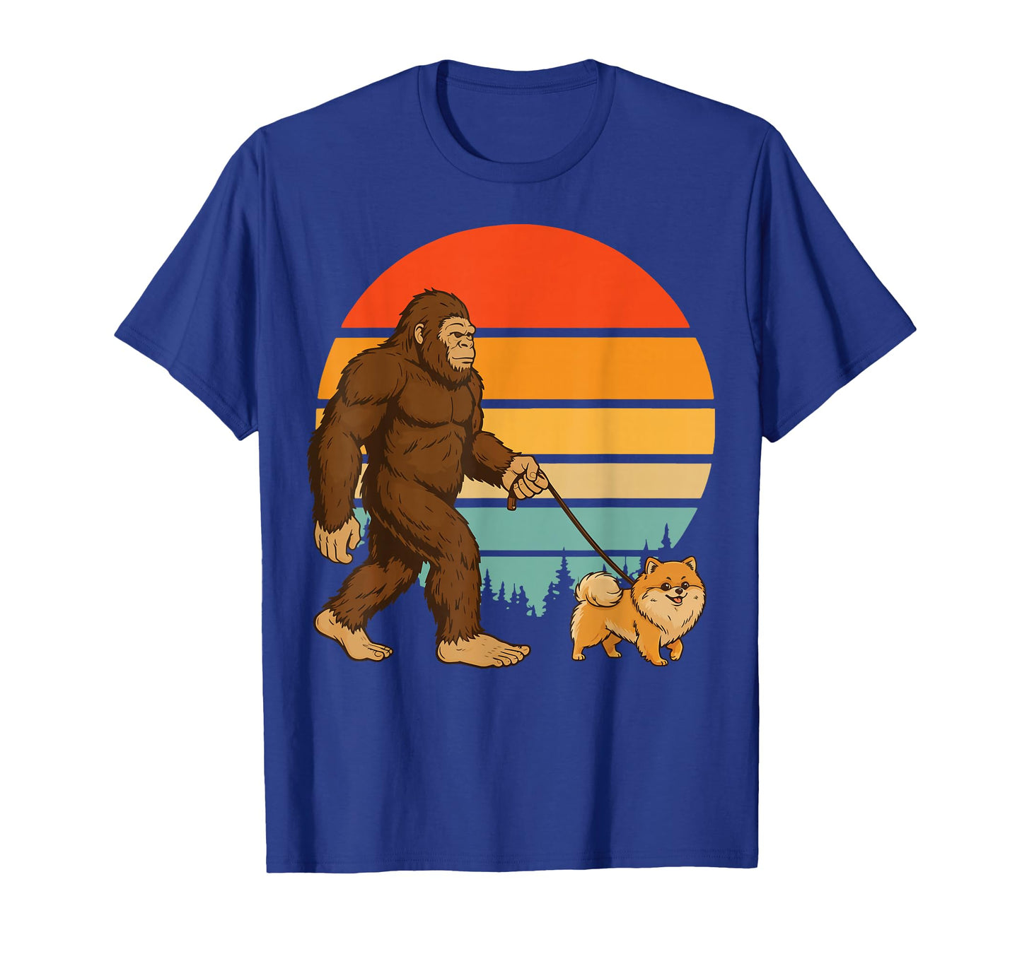 Bigfoot Pomeranian Retro T-Shirt