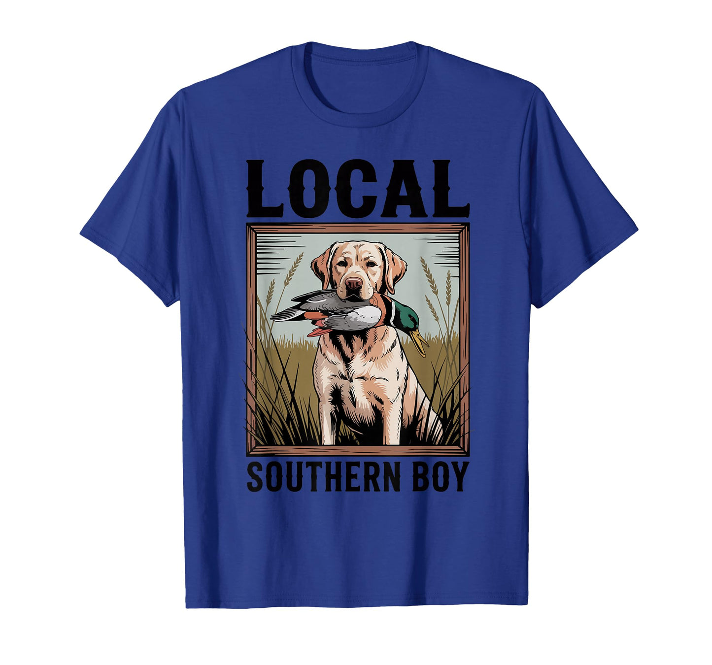 Local Southern Boy Yellow Lab Mallard Duck Hunting Dog Funny T-Shirt