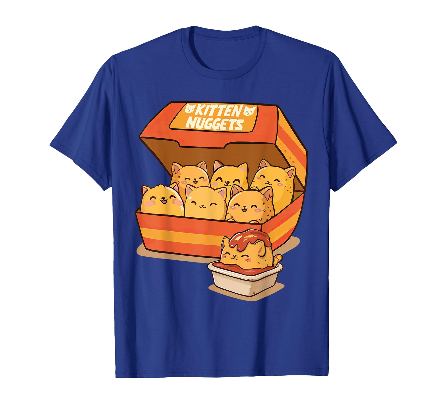 Cat Lover Fast Food Chicken Nuggets Cat Foodie Kitten Nuggets T-Shirt - Unisex-Adults & Kids - Black - Small - Short Sleeve - Cat Themed T-Shirt