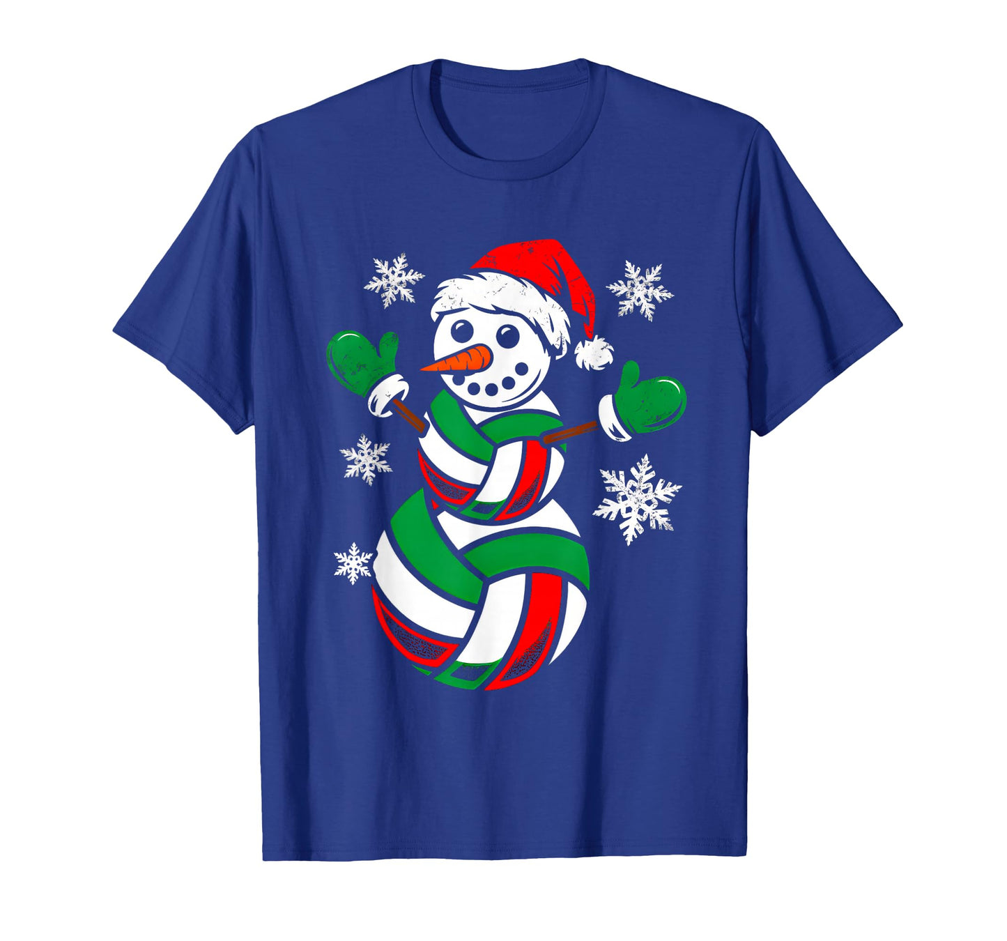 Volleyball Santa Hat Snowman Xmas Funny Volleyball Christmas T-Shirt