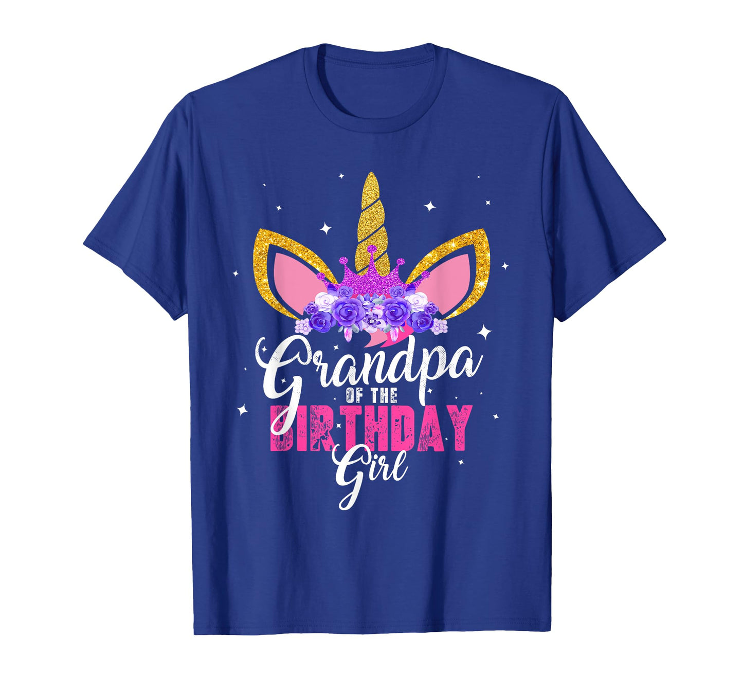 Grandpa Of The Birthday Girl Unicorn Princess Grandfather T-Shirt