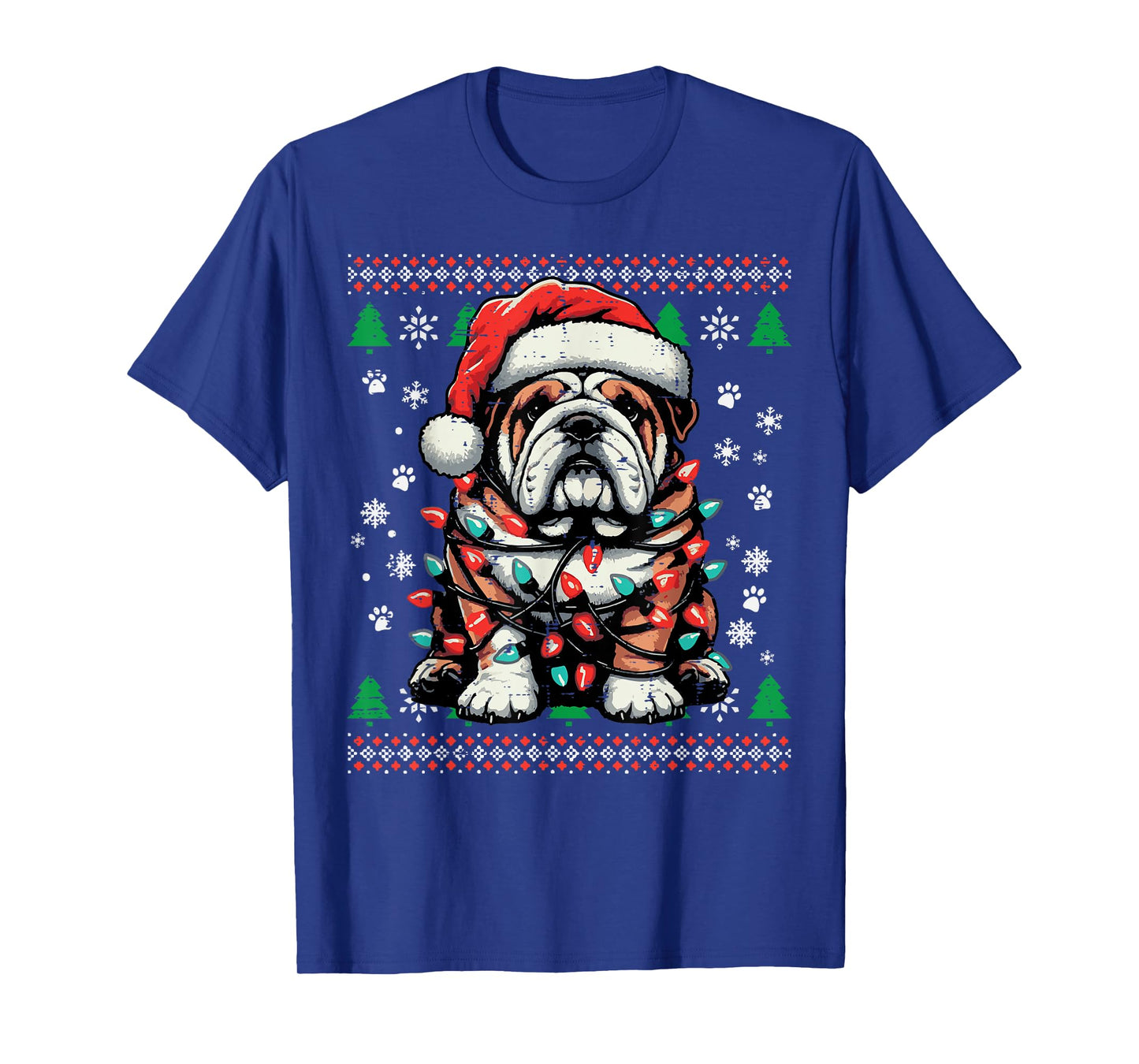 Christmas Dog English Bulldog Santa Ugly Xmas Men Women Kids T-Shirt