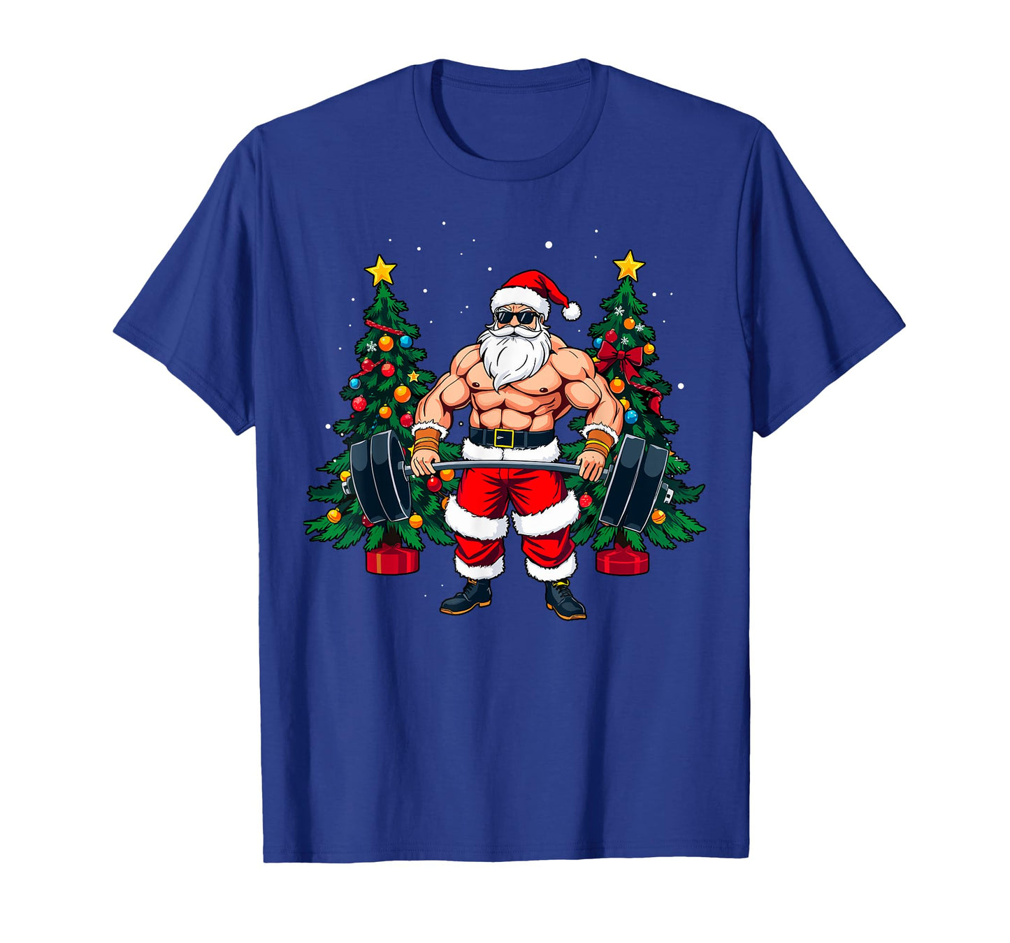 Muscle Santa Weightlifter Christmas Powerlifting Xmas Gym T-Shirt