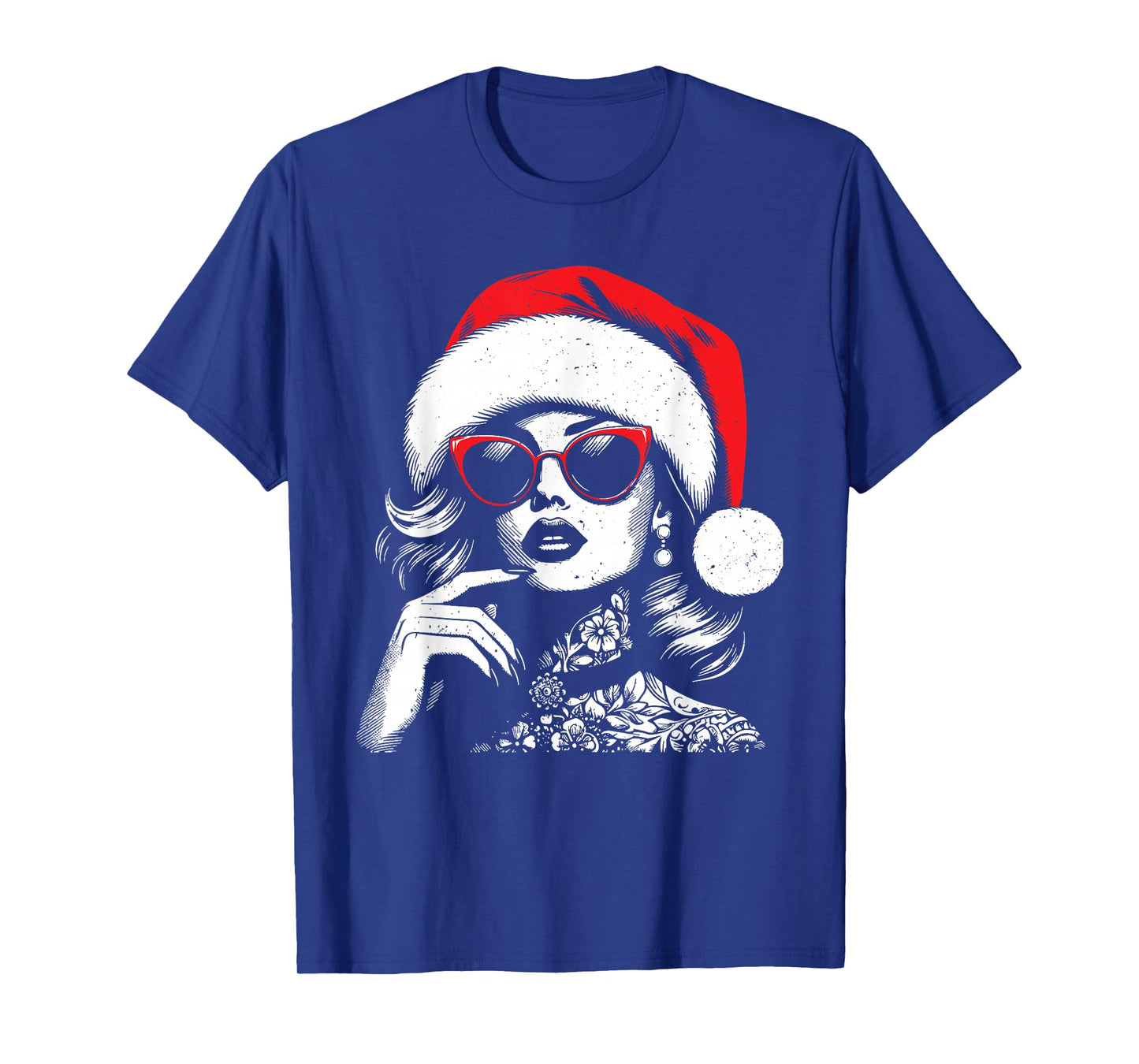 Stylish Mrs Claus, Merry Christmas Xmas Vintage women Girls T-Shirt