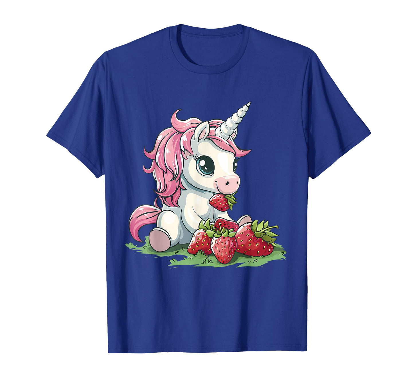Strawberry Unicorn Cute Strawberries Drawing Motif T-Shirt