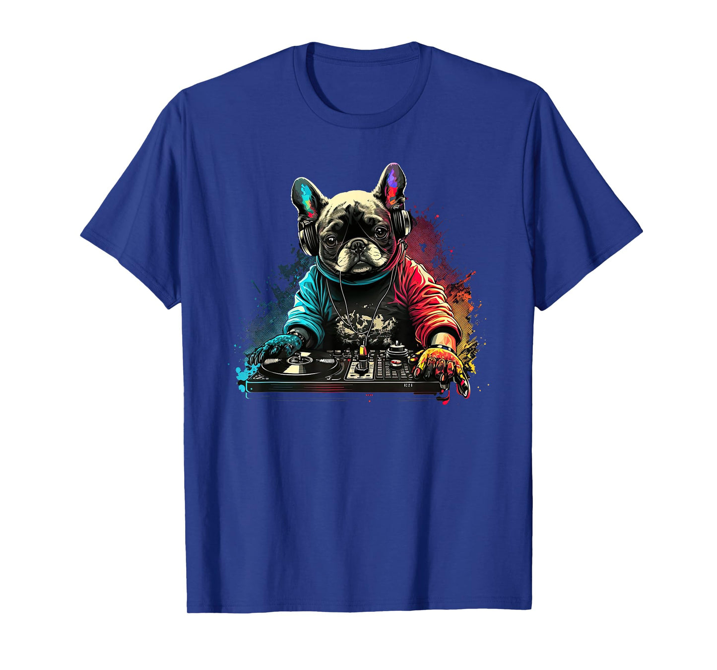 Funny French Bulldog Frenchie DJ Electronic EDM music T-Shirt