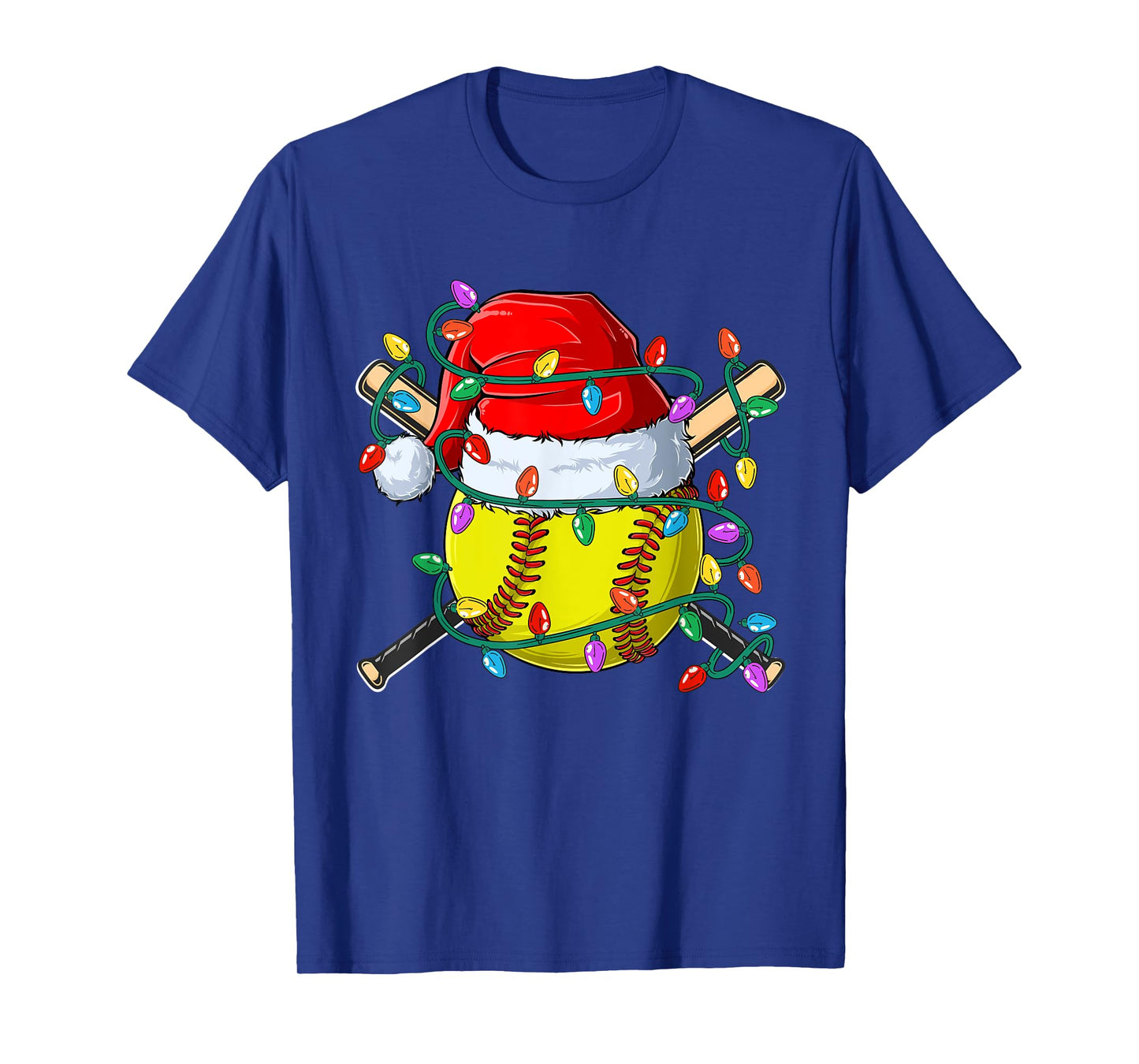 Christmas Softball Xmas Santa Sports Hat Mens Womens Kids T-Shirt