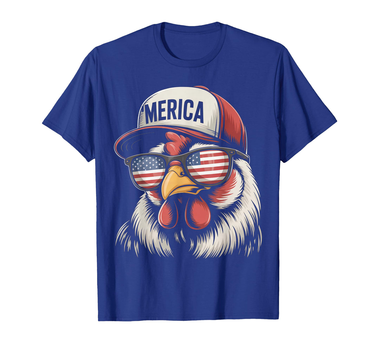 'Merica Chicken American Flag USA Farmer Funny 4th Of July T-Shirt