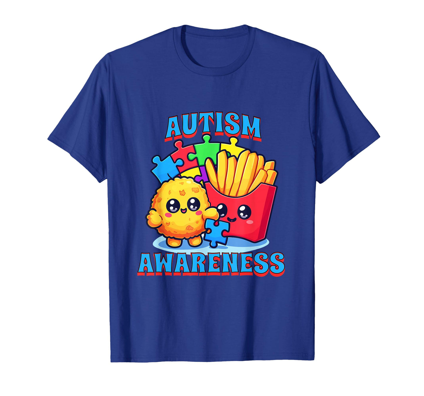 Chicken Nugget and French Fries Autism Awareness T-Shirt