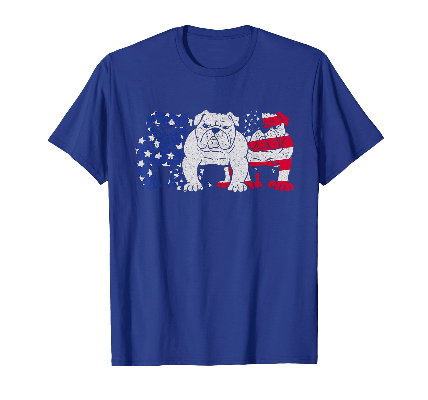 English Bulldog Dog American Flag Puppy Lover 4th of July T-Shirt
