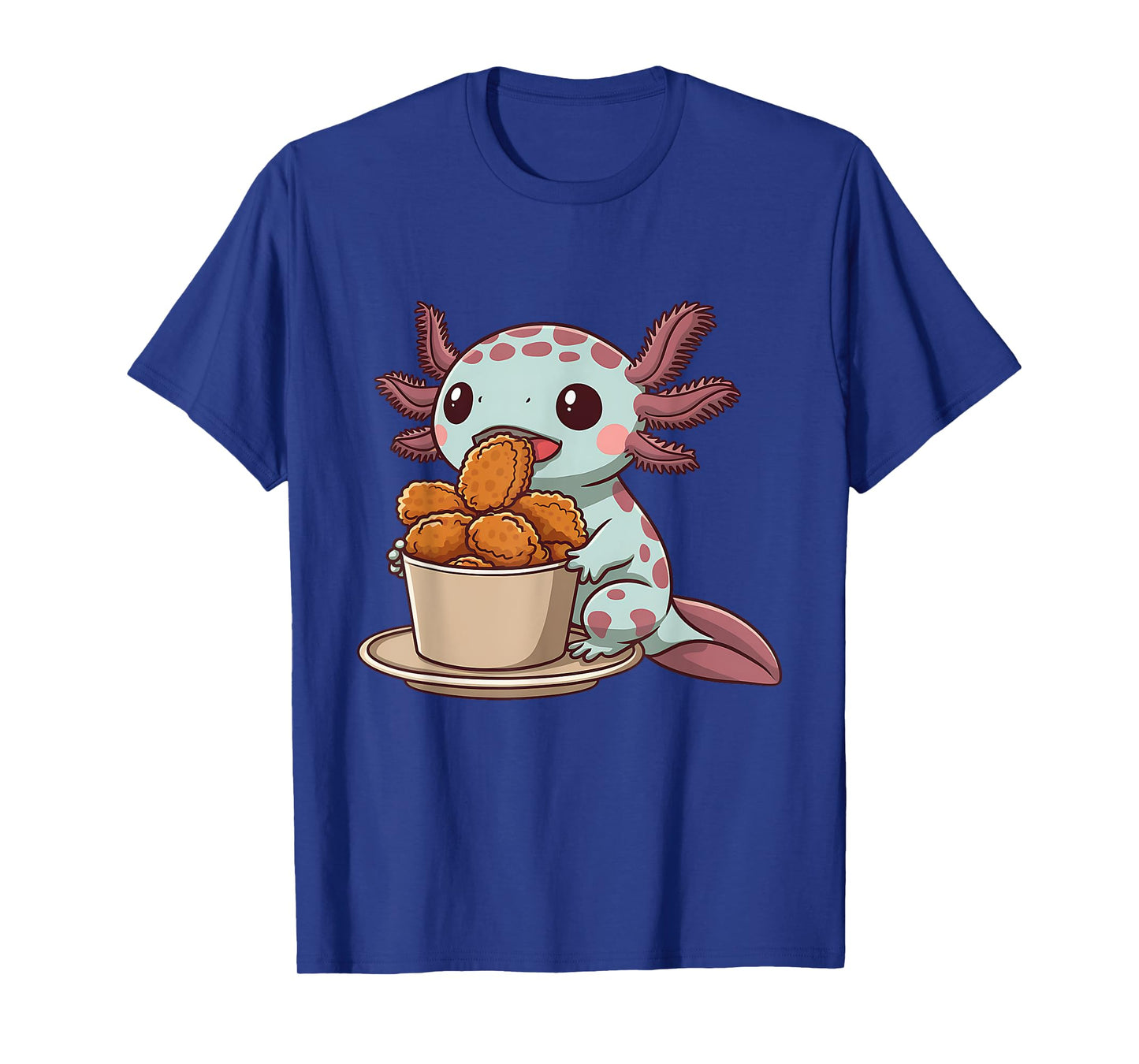 Cute Axolotl Kawaii Animal Lover Print Unisex-Adults and Kids T-Shirt Black Small Modern Cartoon Animal Themed T-Shirt