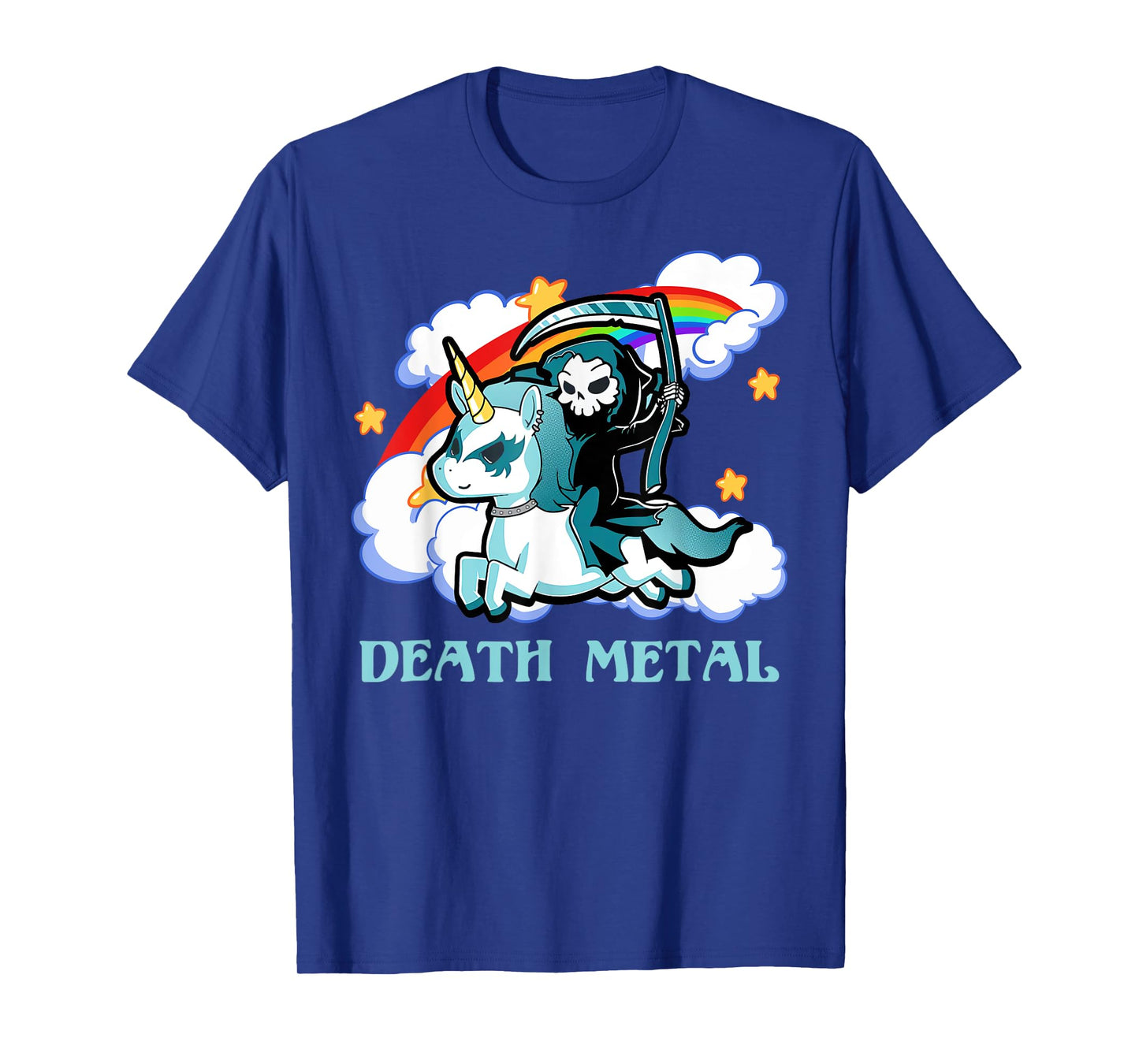 Funny Rainbow Skeleton Unicorn Death Metal Music Festival T-Shirt