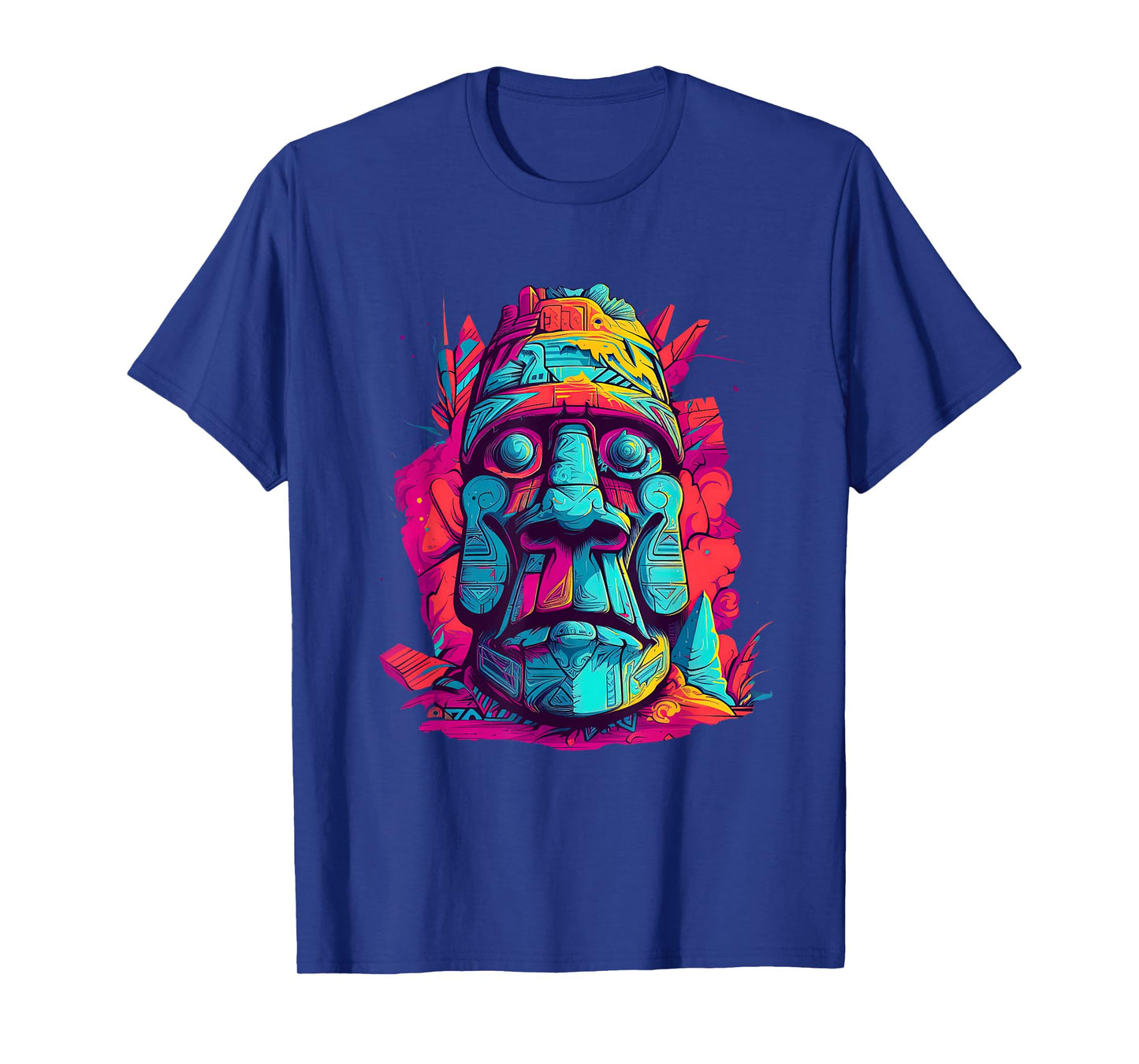 moai island colourful art usa us native american T-Shirt