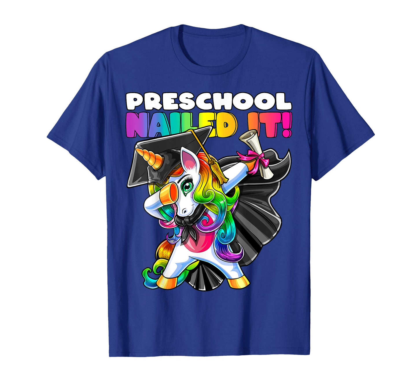 Dabbing Unicorn Preschool Graduation Cap Gown Gift Girls T-Shirt