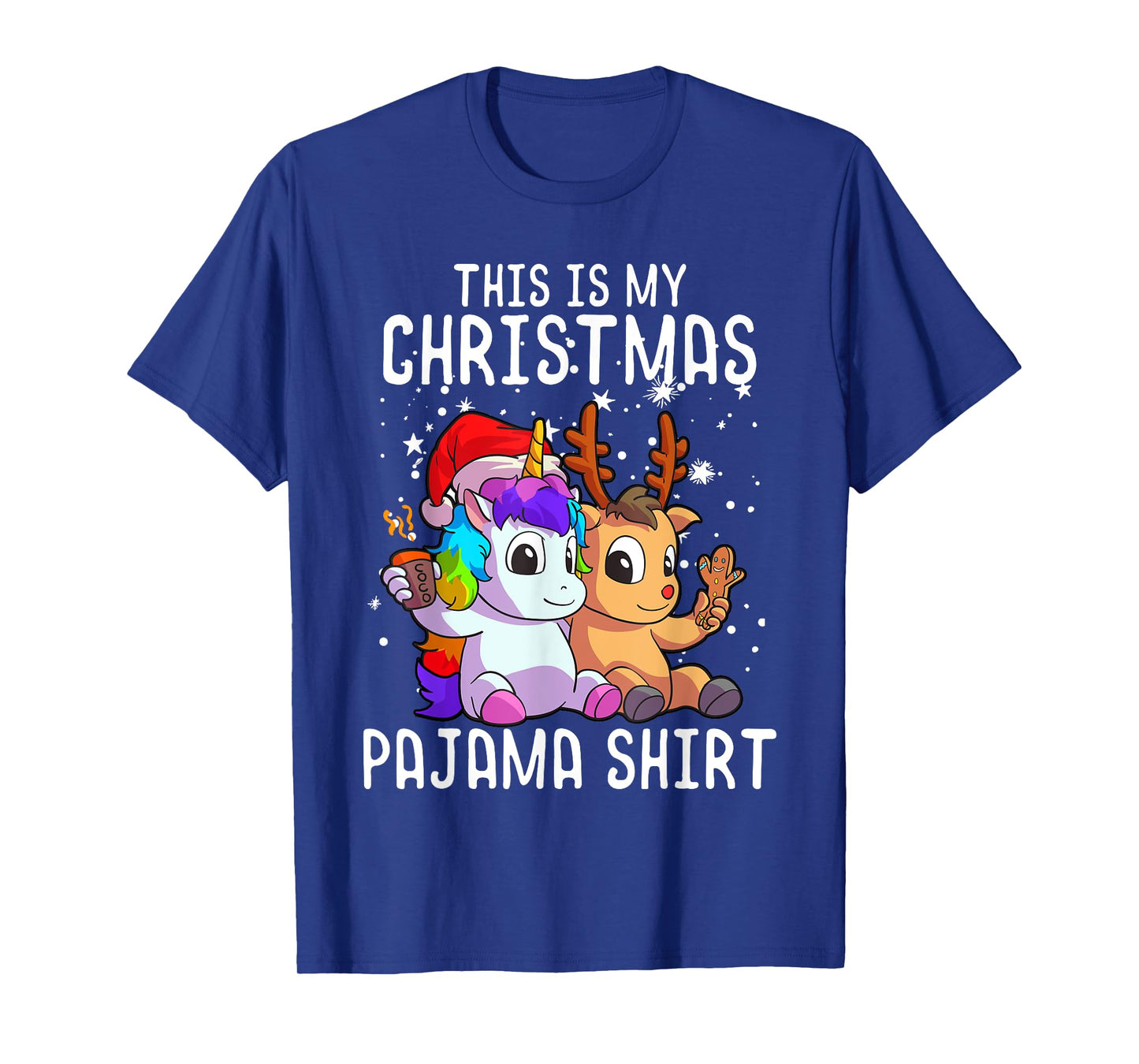 Unicorn Christmas Pajama Shirt Reindeer Unicorn Lover Gift T-Shirt