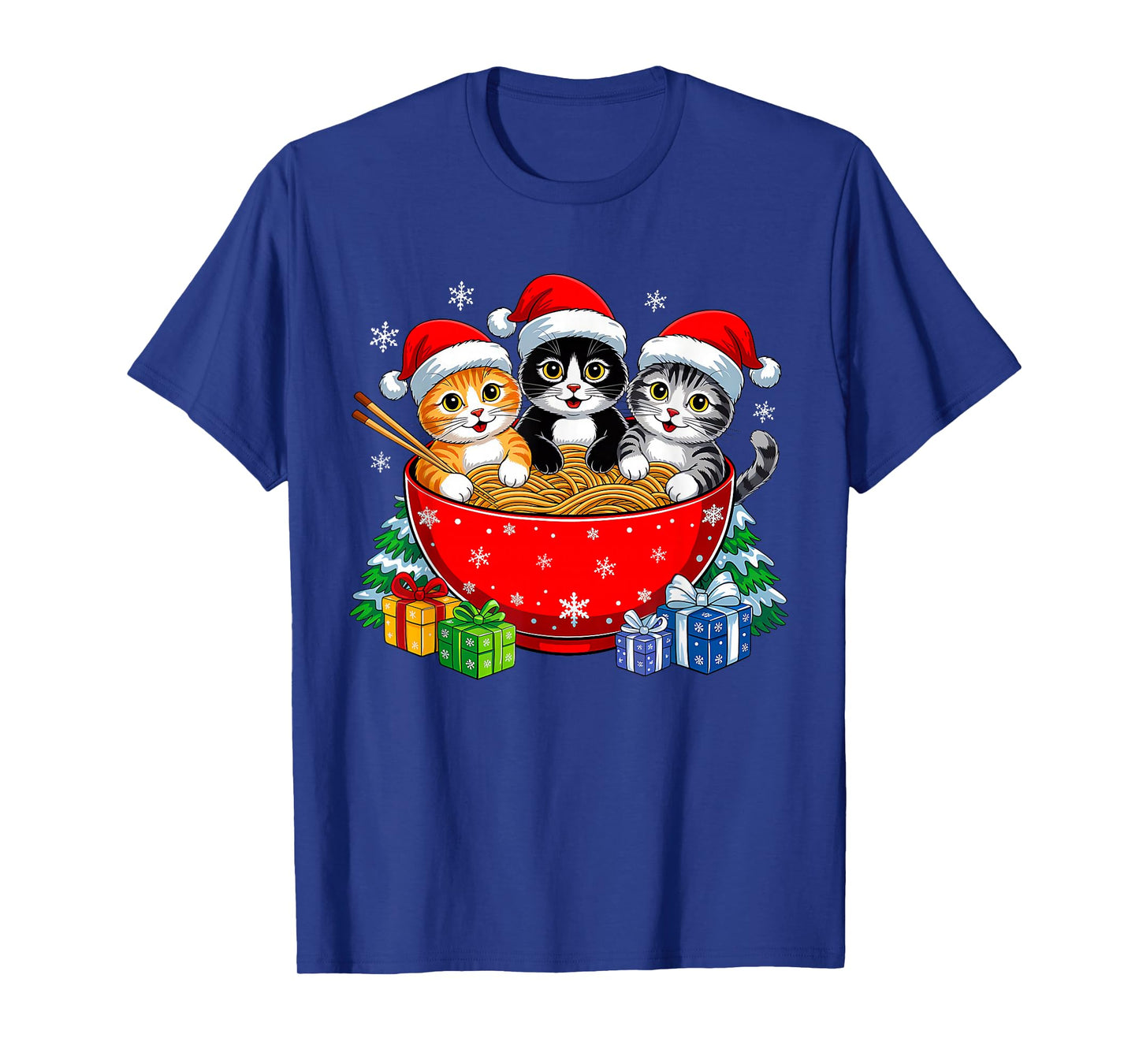 Christmas Cats Ramen Kitten Anime Xmas for Men Women Kids T-Shirt
