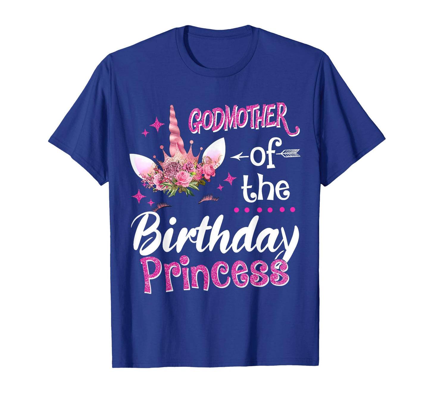Godmother Of The Birthday Princess Unicorn Flower Mommy T-Shirt