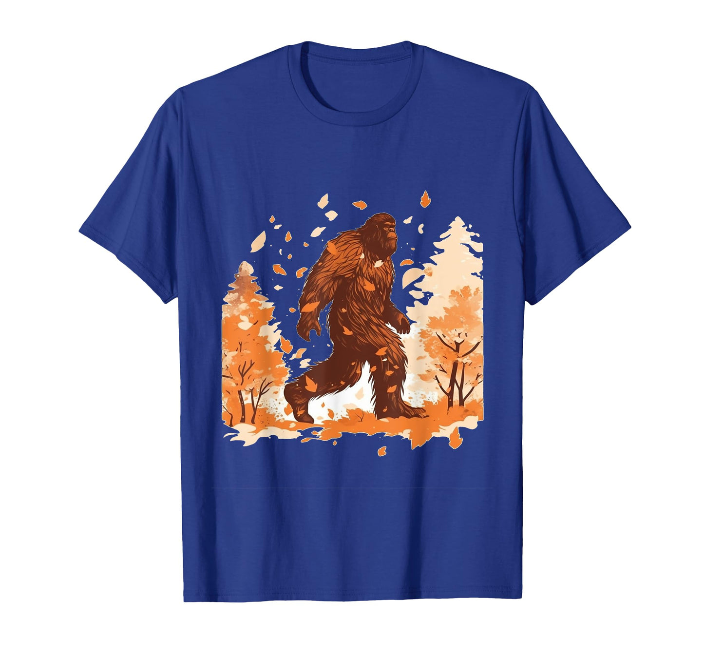 Bigfoot Fall Leaves Thanksgiving Day Sasquatch Autumn T-Shirt