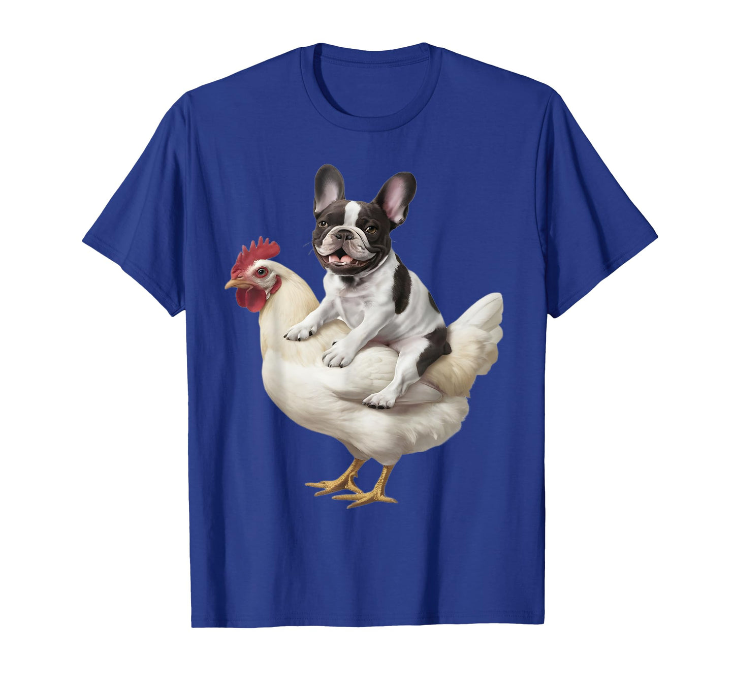 Dog on a Chicken Lover Funny French Bulldog Riding Chicken T-Shirt