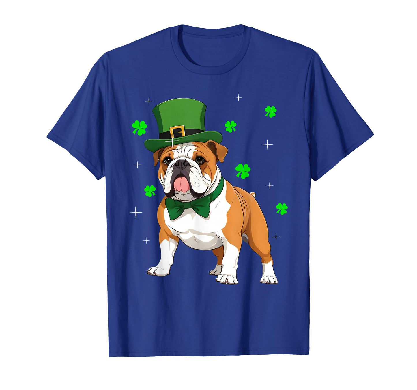 Shamrock Leprechaun Hat English Bulldog St Patrick's Day Men Women Kids T-Shirt